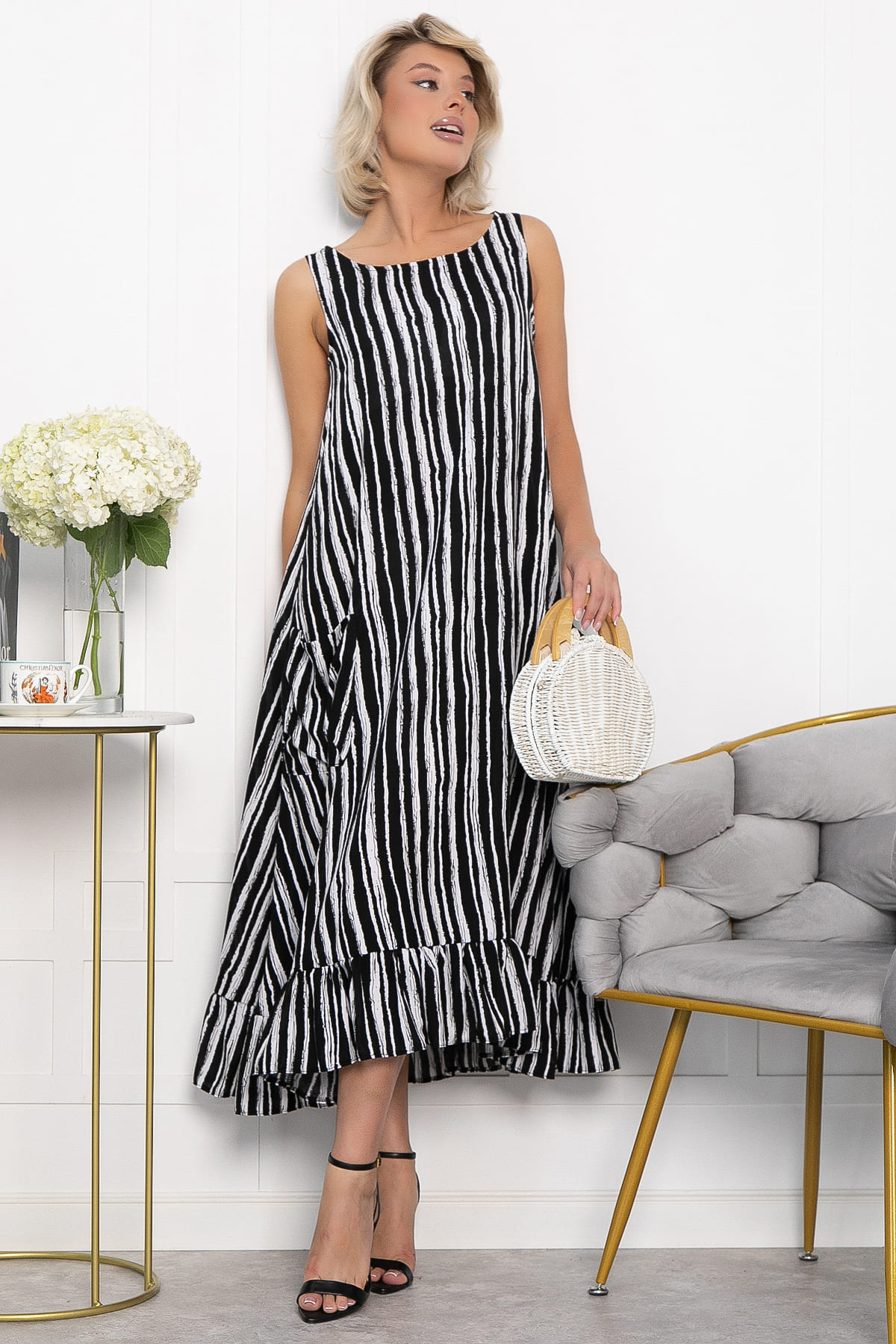 Сарафан Нимфа (черно-белый) П14052-10М