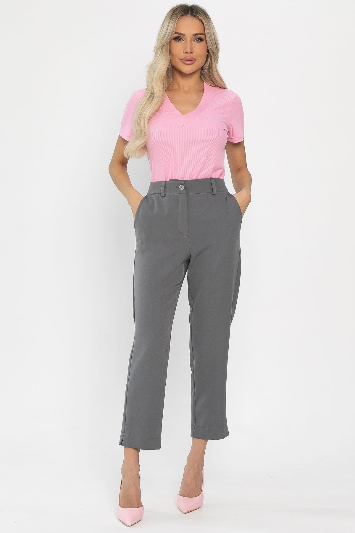 Брюки укороченные Энни (серые) Б14285-10М