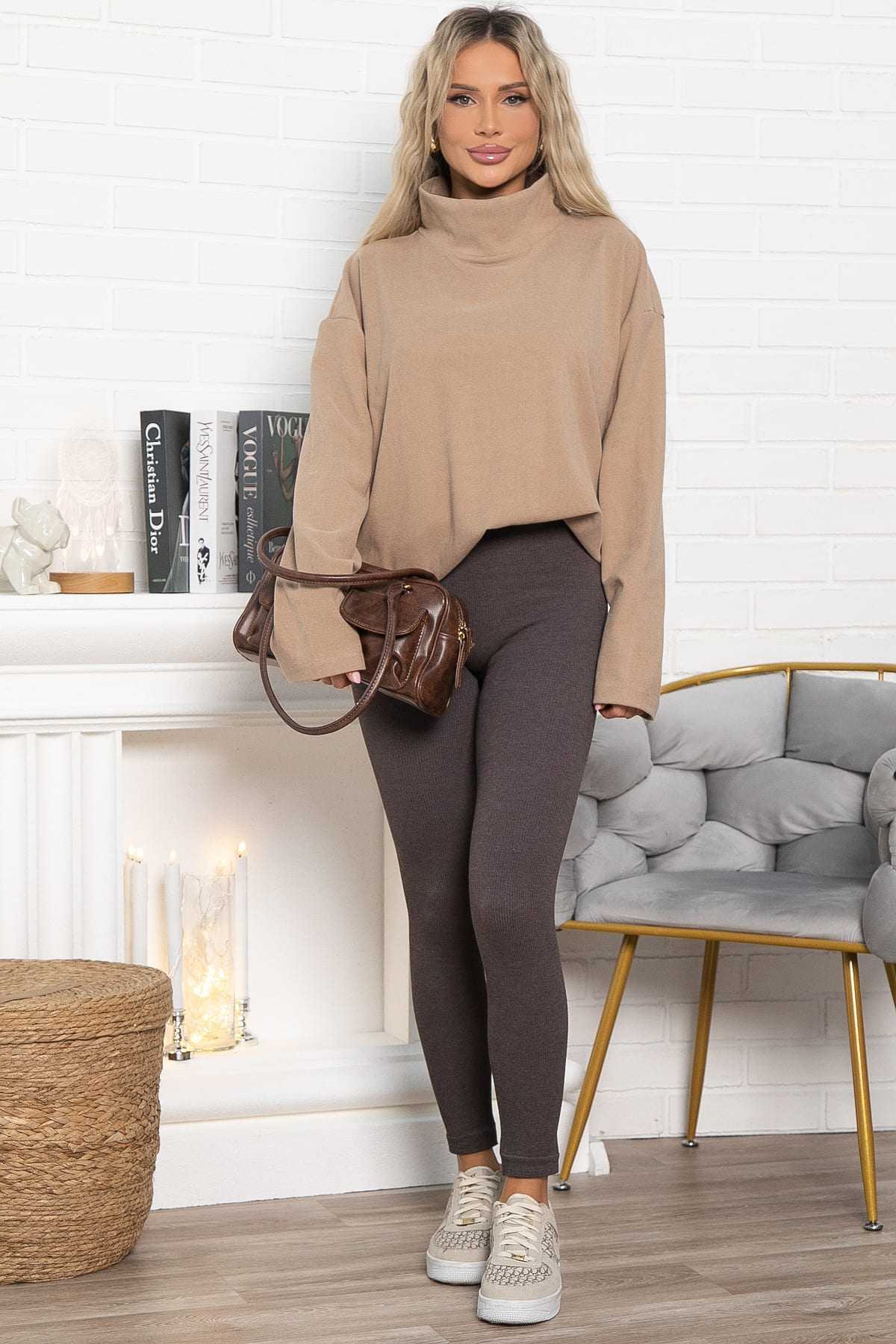 Лосины в рубчик утепленные НЬЮ (шоколад) Б14977-7М