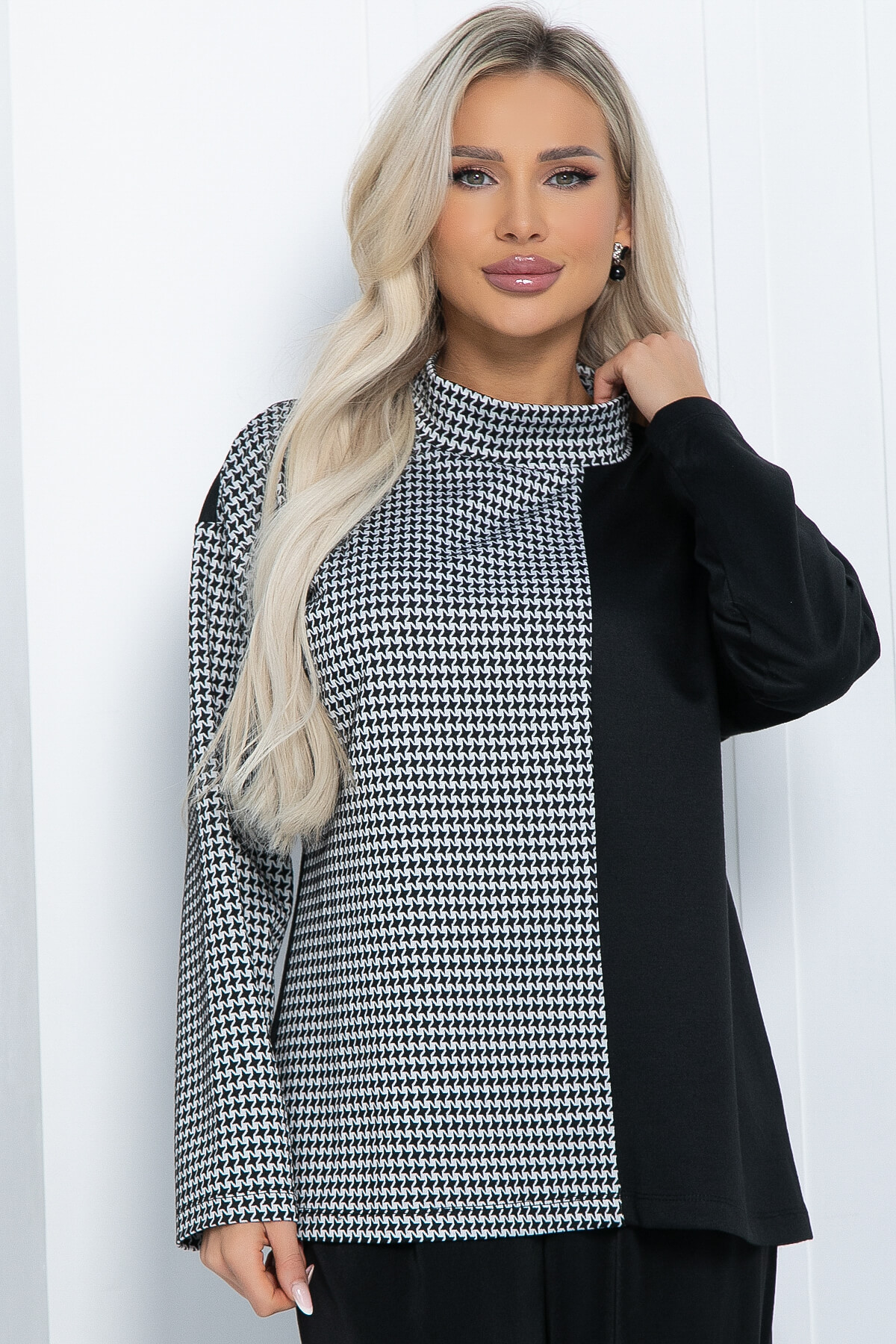 Блуза Элли (черно-белая) Б11305