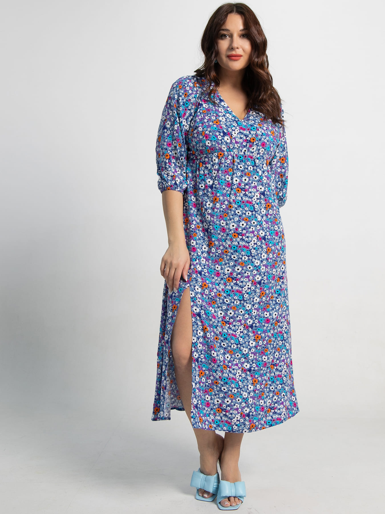 Платье Неповторимая (голубое) П15501-34М