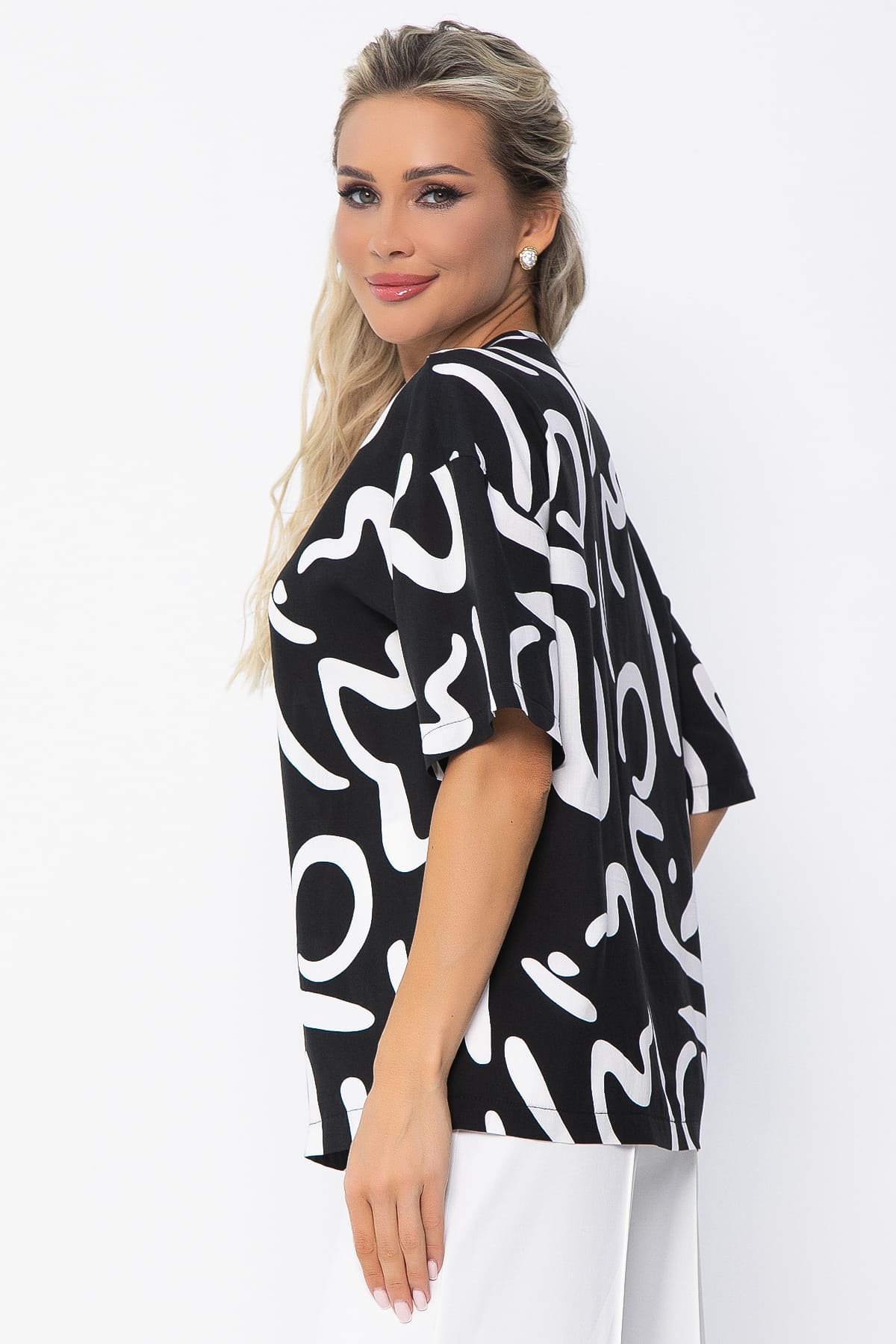 Блуза Аделаида (черная) Б13599-25М