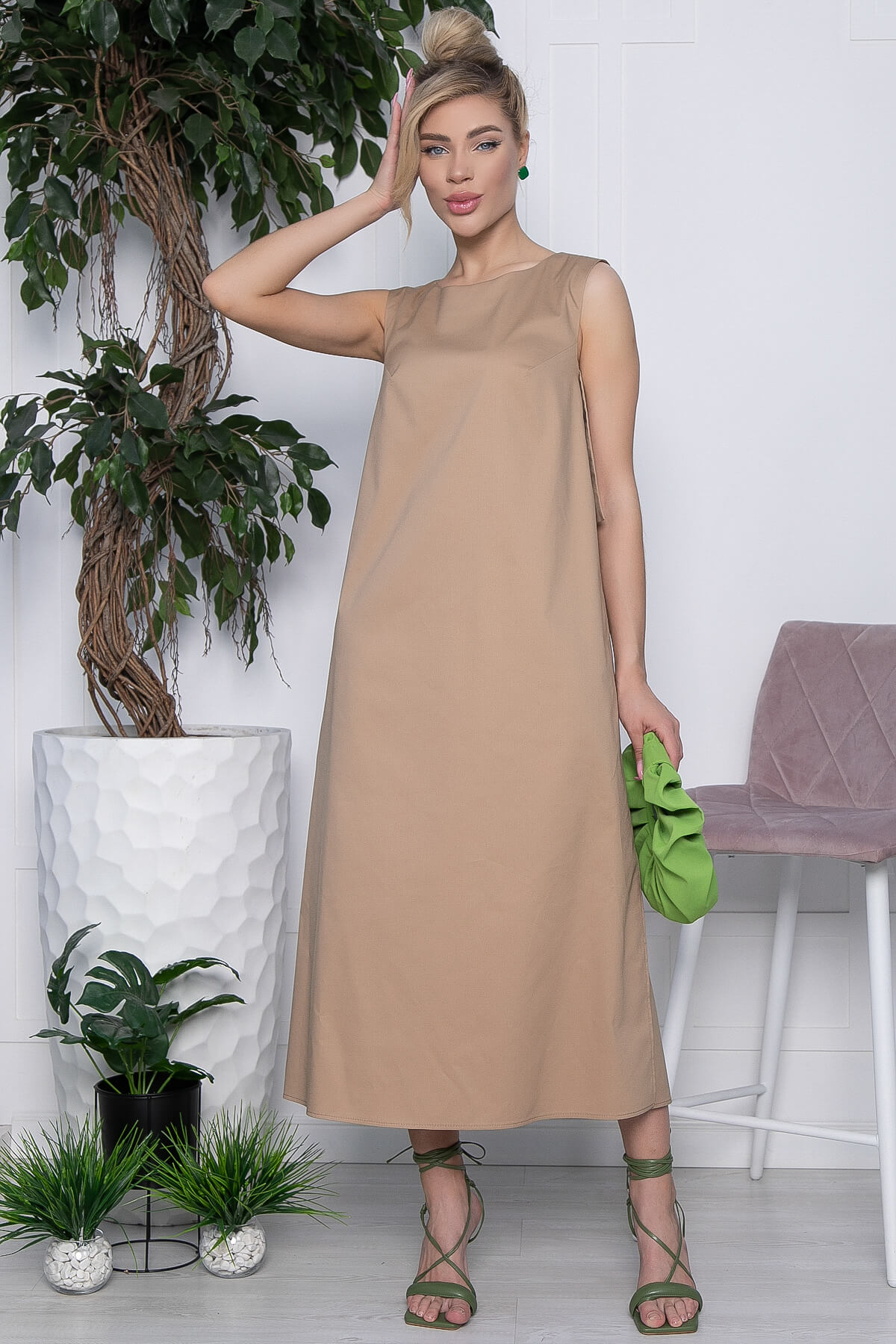 Платье Детали лета (бежевое) П13437-2М