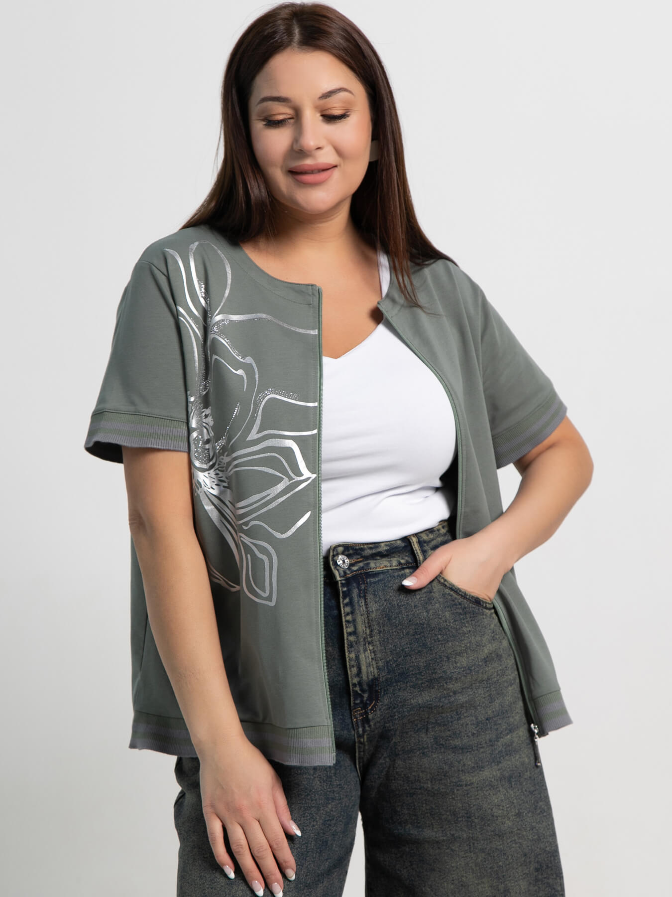 Блуза Бэлла (оливковый) Б15358-20М
