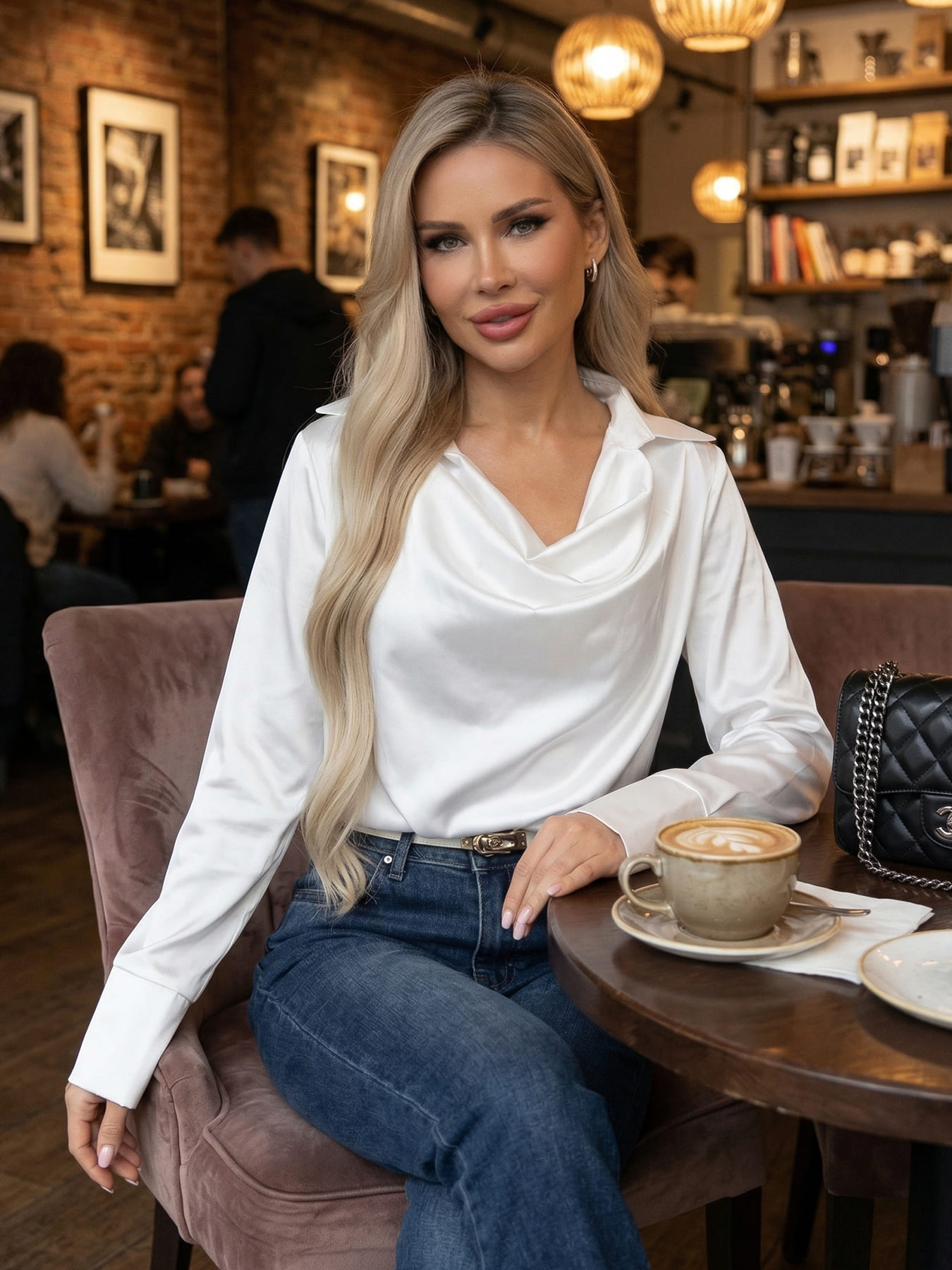 Блуза Шелковая сказка (белая) Б14380-33М