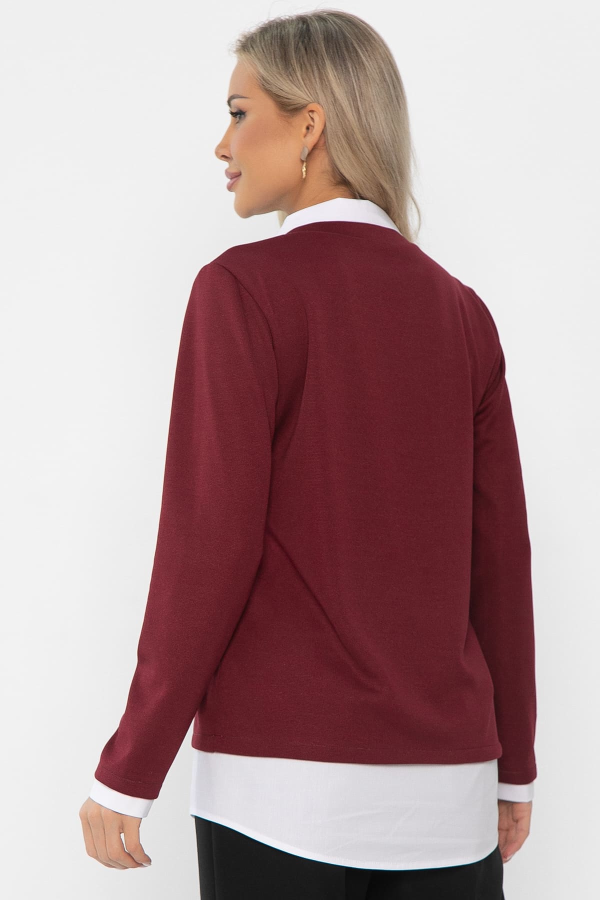 Пуловер На высоте (вишневый) Б14324-12М