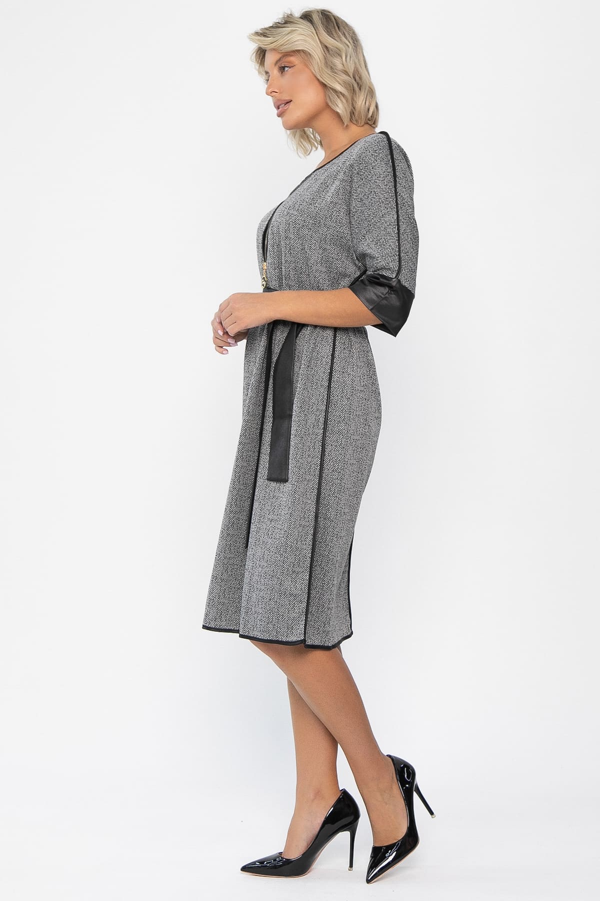 Платье Селин (серое) П11302