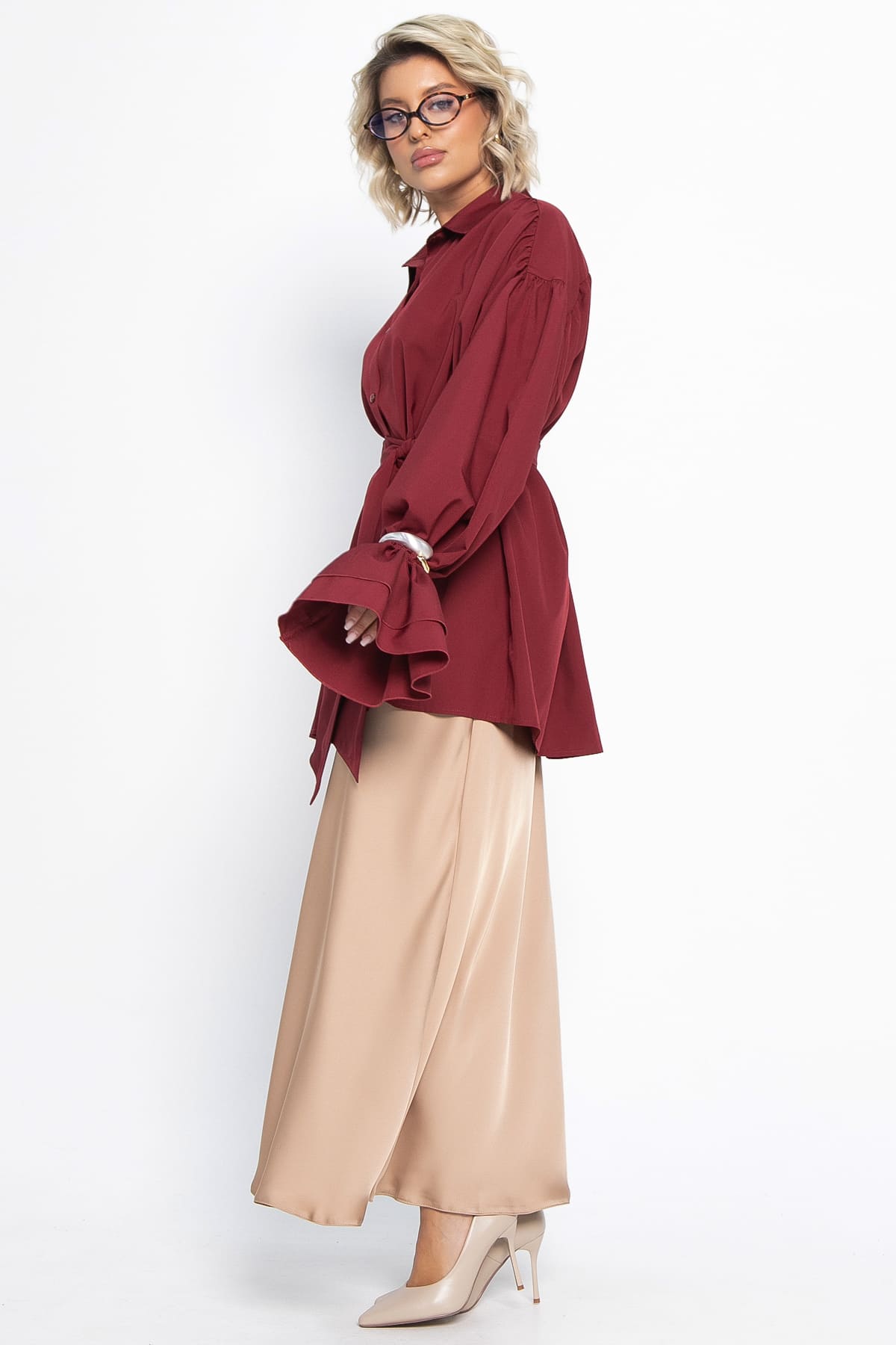 Блуза Присцилла (бордовая) Б14949-5М