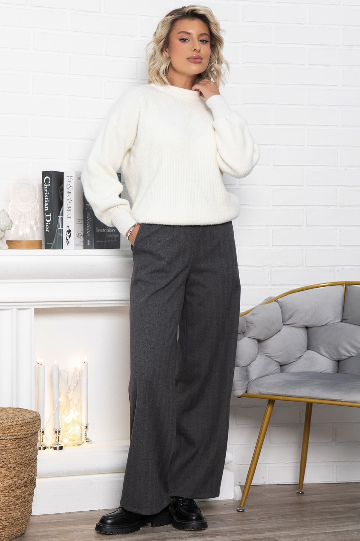 Брюки прямые Лиора (серые) Б15006-8М