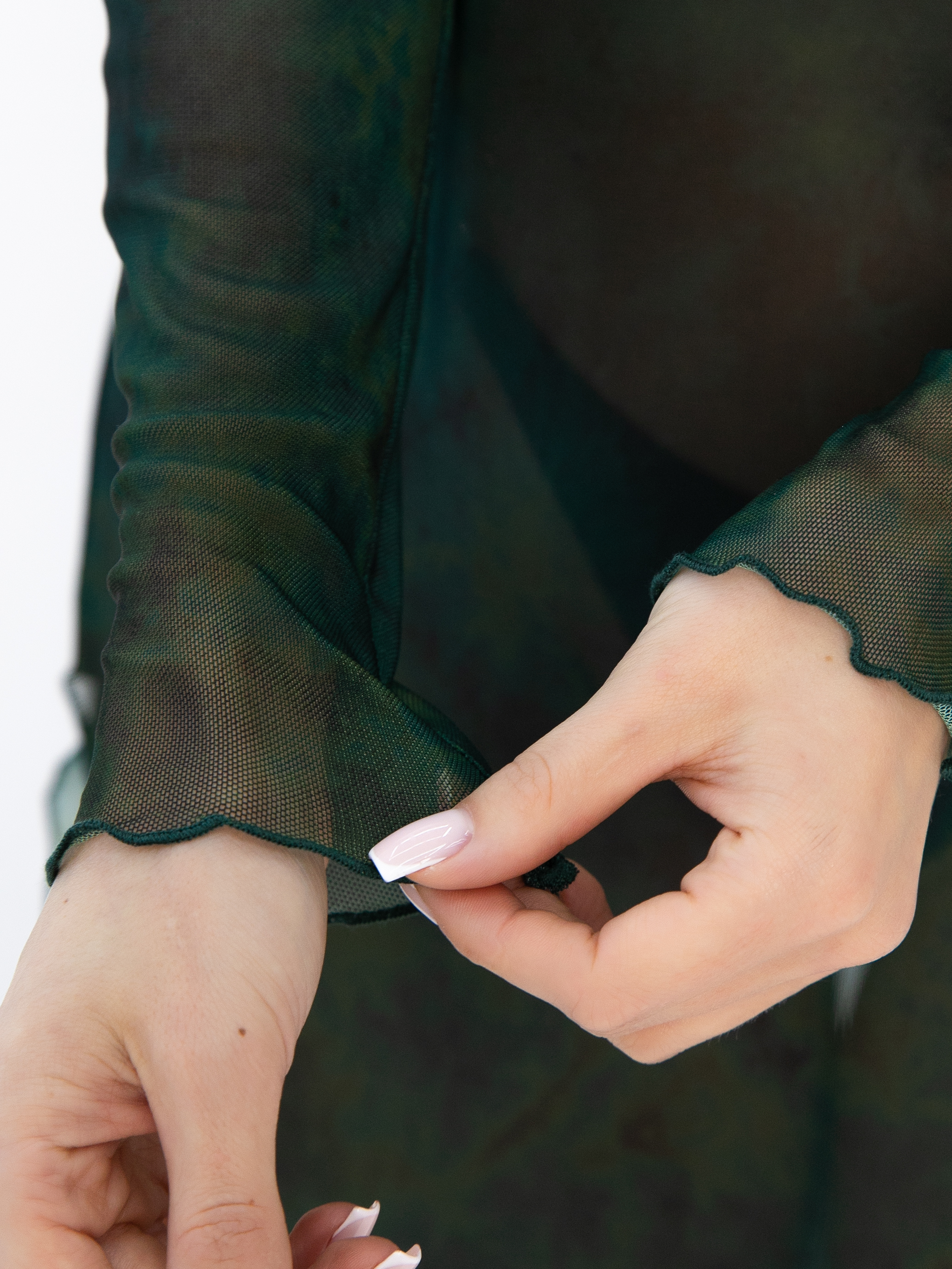 Платье пляжное длинное Ты и море (зеленое) П15291-1М