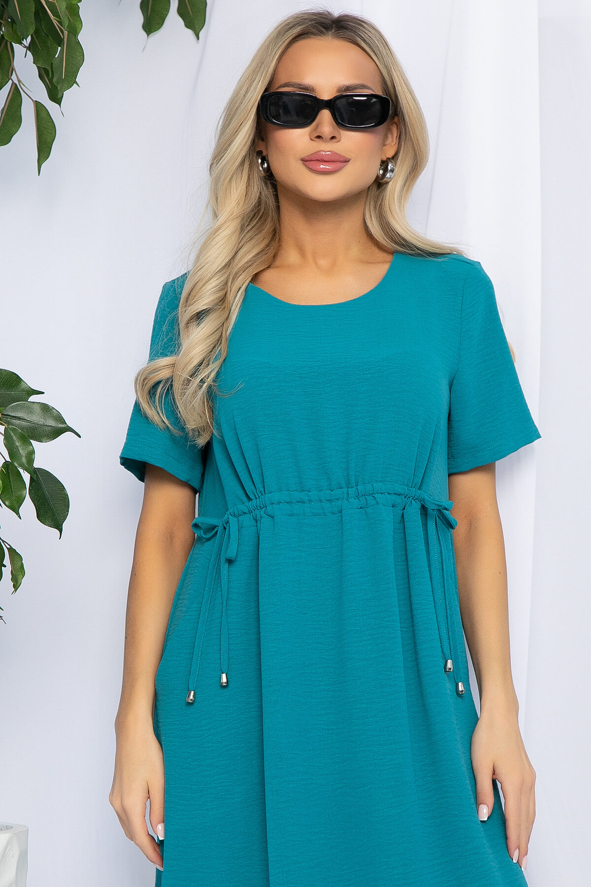 Платье Цветы Лета (морская волна) П13056-18М