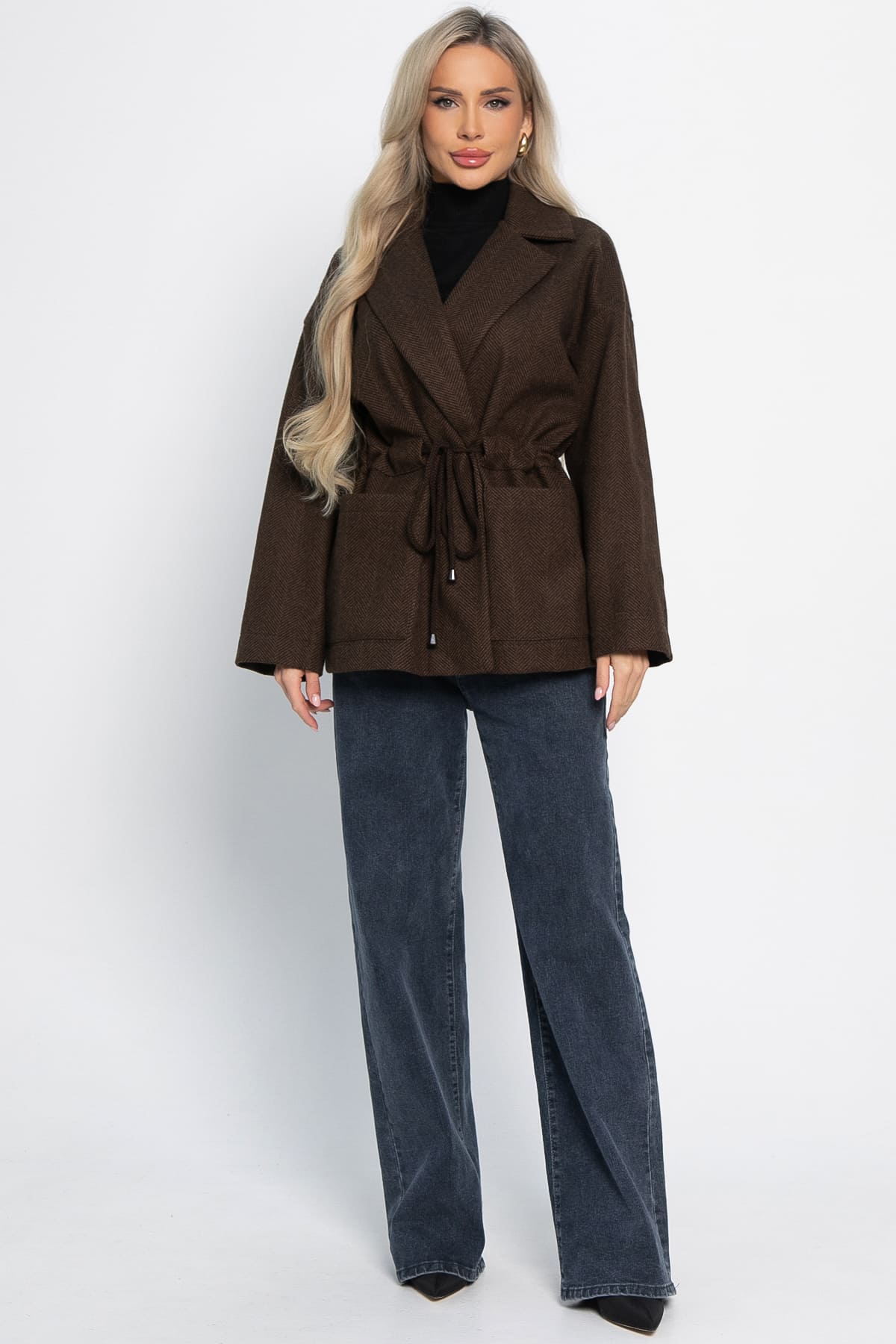 Пальто-пиджак (шоколад) Б15088-7М