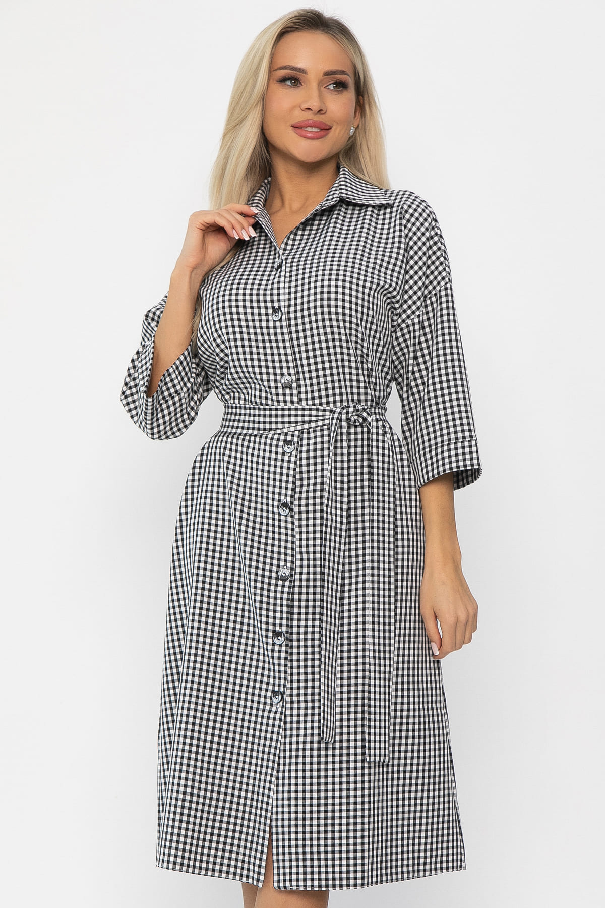 Платье Кэсси (черно-белое) П11218