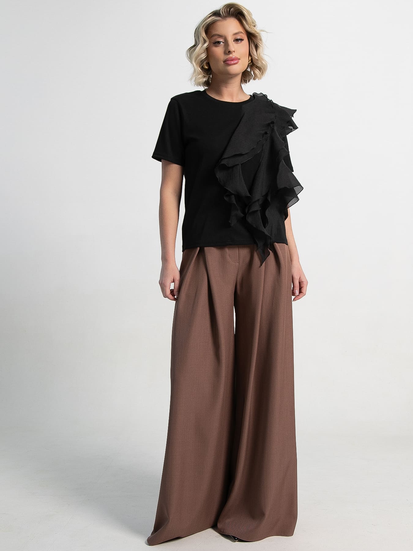 Блуза праздничная Риана ХИТ (черная) Б15078-5М