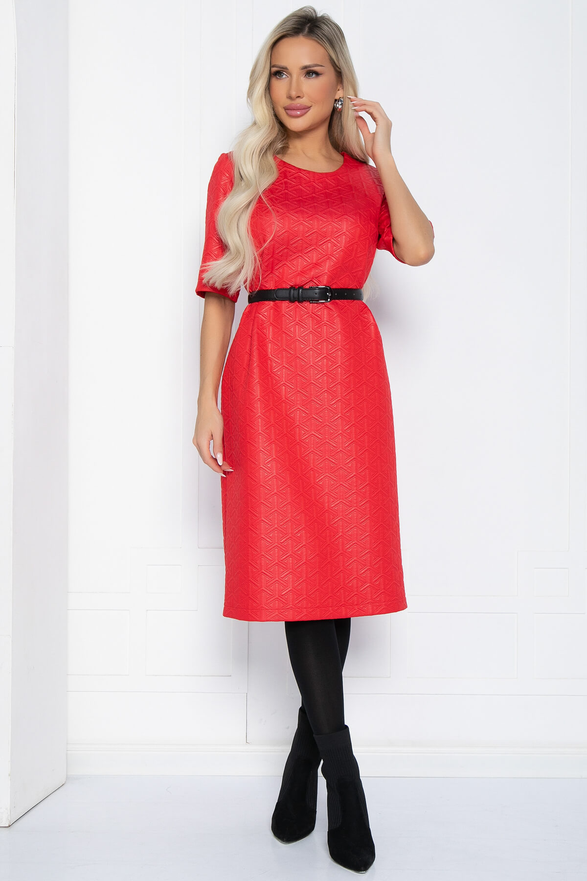 Платье Дина (красное) П12529-25