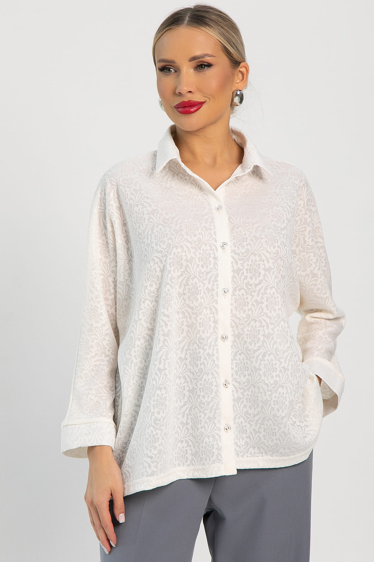 Рубашка кружевная Маринара (белая) Б14252-10М