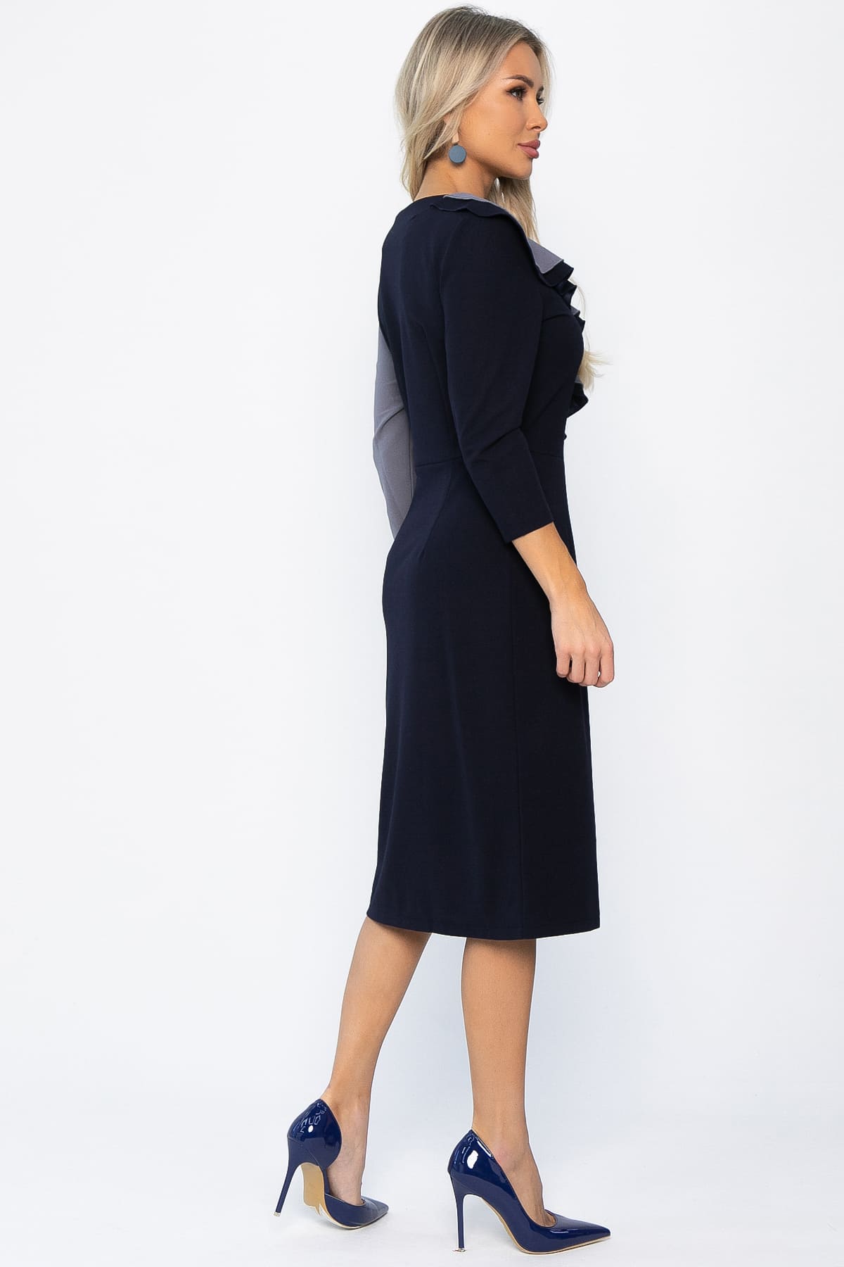 Платье Эванесса (серо-синие) П12745-35М