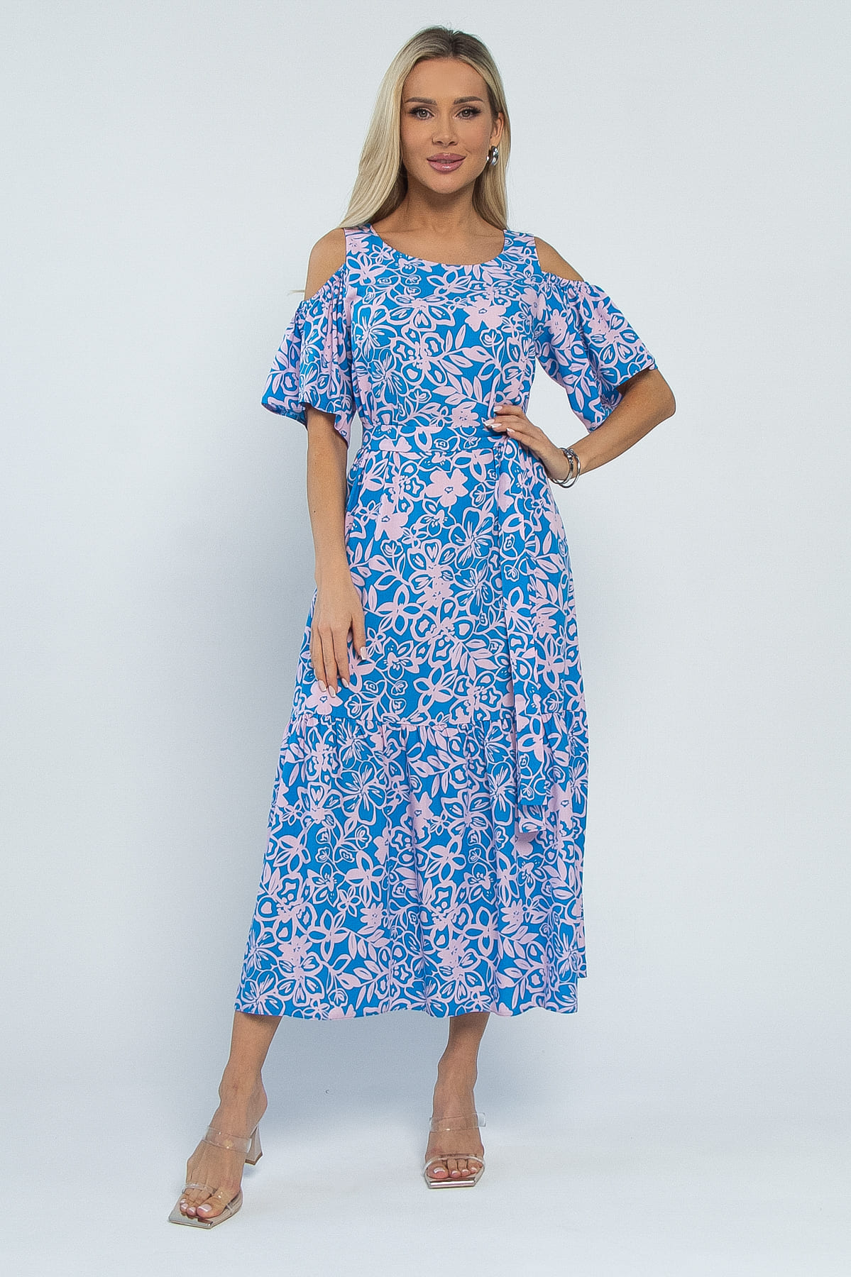 Платье Марианна (сине-розовое) П15348-5М