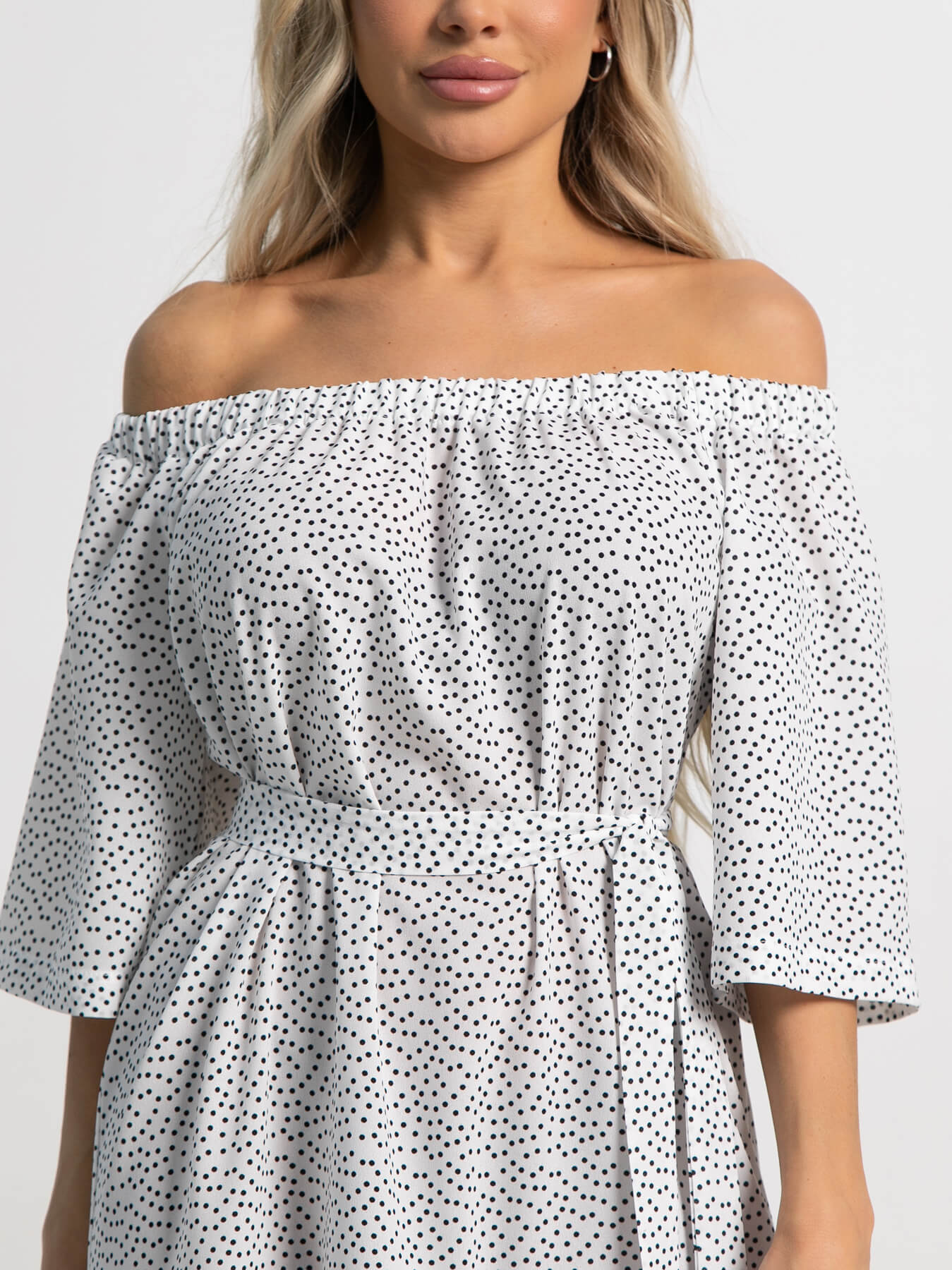 Платье с поясом Дафна (белое) П15522-8М