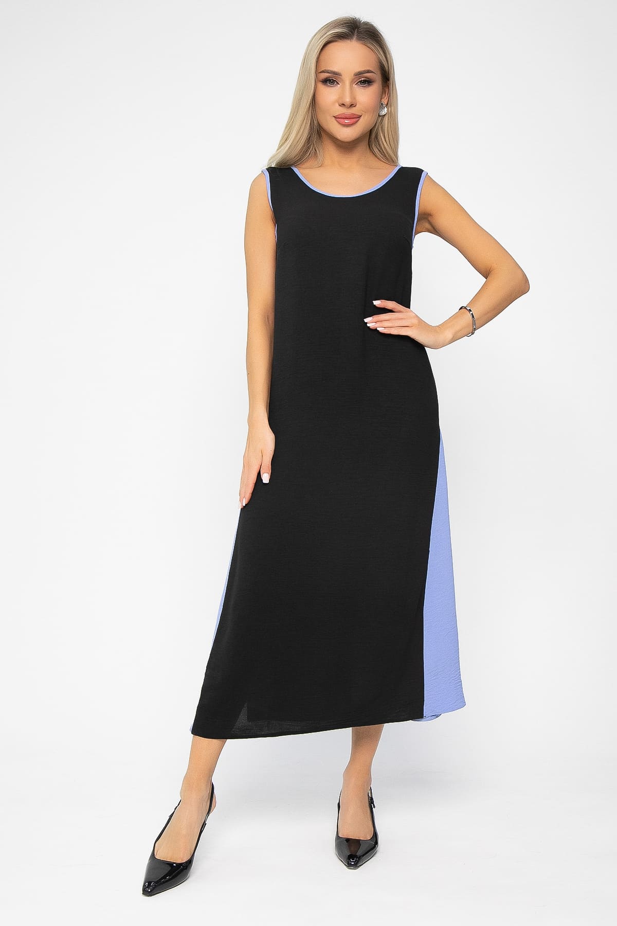 Сарафан Новый сезон (черно-голубой) П13629-10М