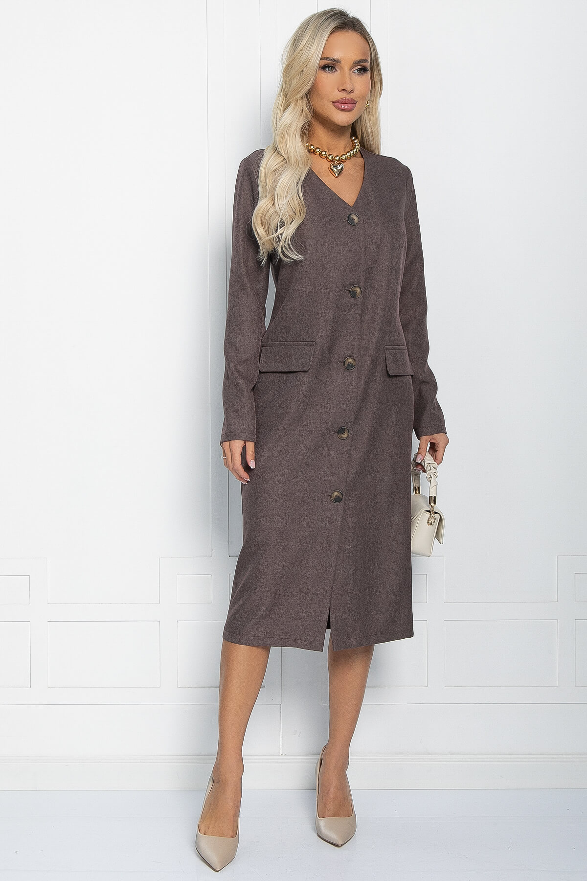 Платье Бруклин (коричневое) П11365