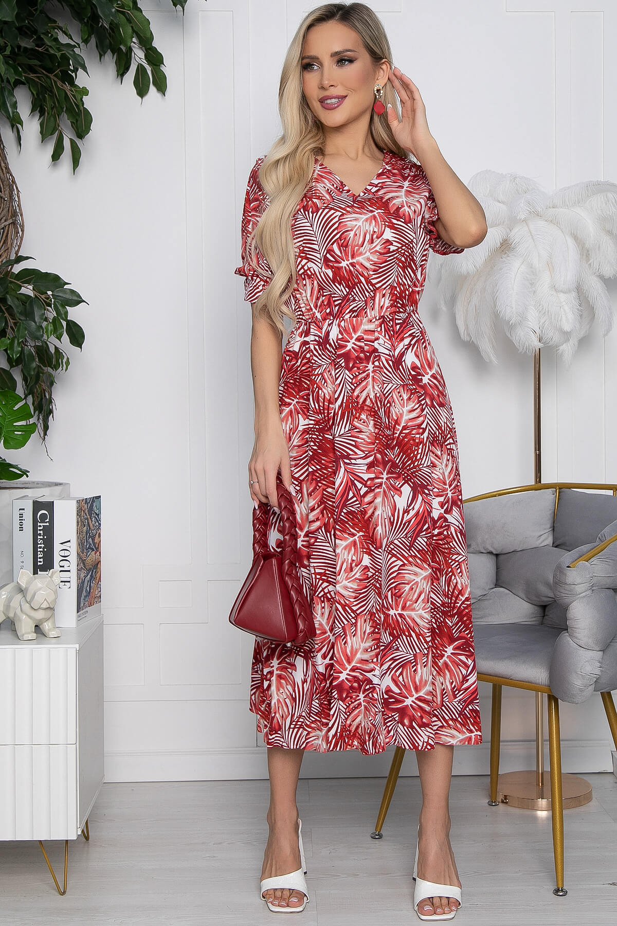 Платье Ирени (красное) П10298