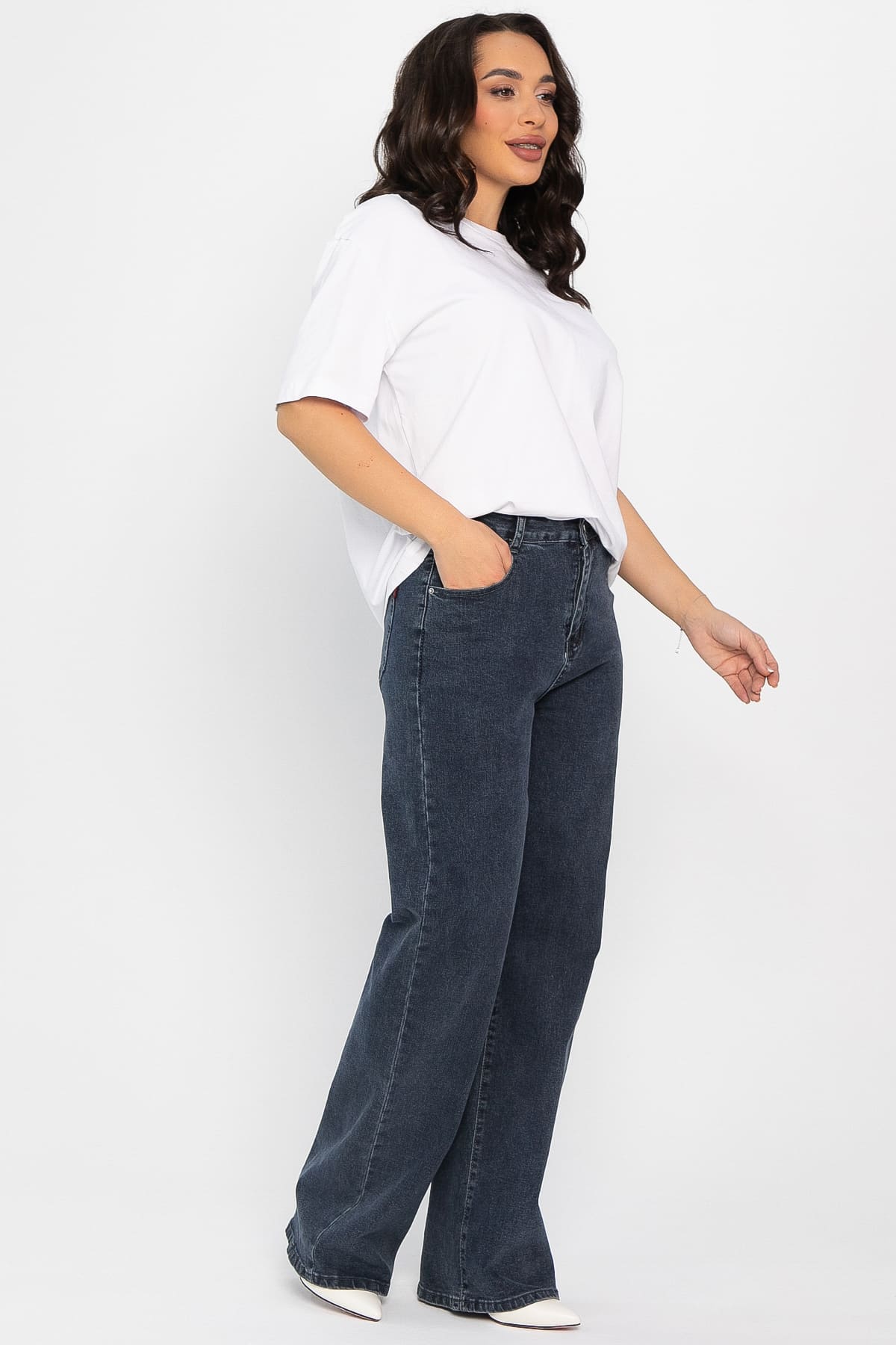 Джинсы Эшна (мокрый асфальт) Б14602-4М