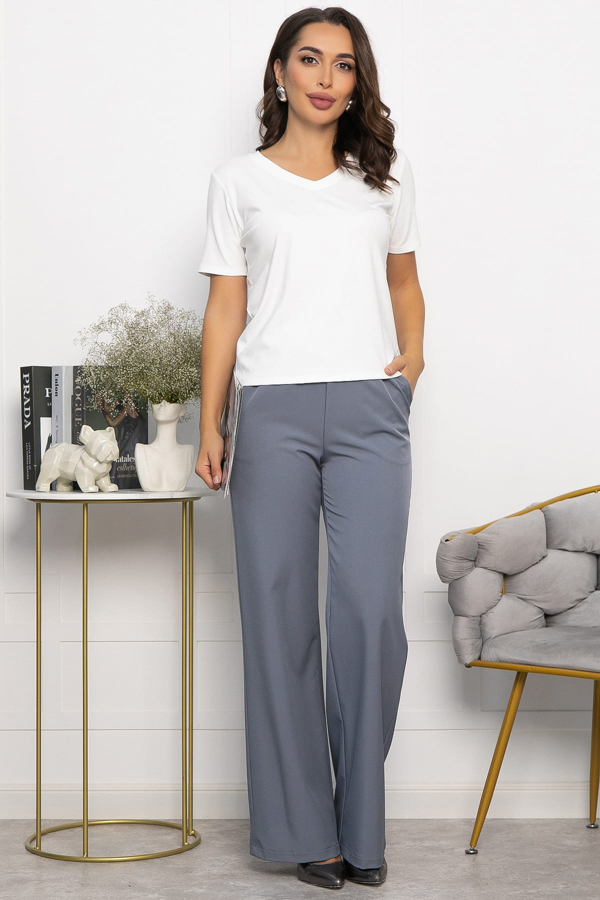 Брюки Бристоль (серо-голубые) Б14149-12М