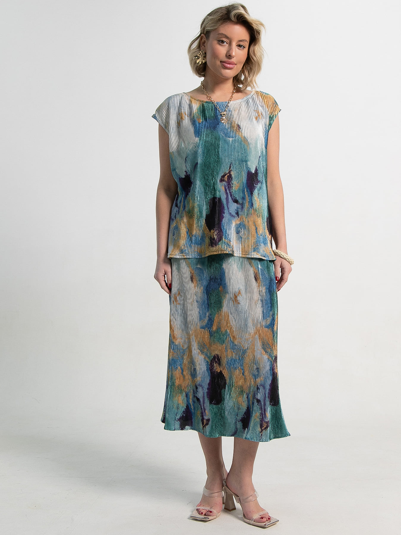 Костюм с юбкой Вайнона (зеленый) К15119-10М