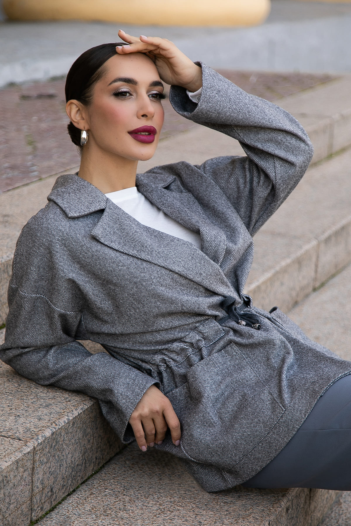 Пальто-пиджак (серый) Б14131-7М