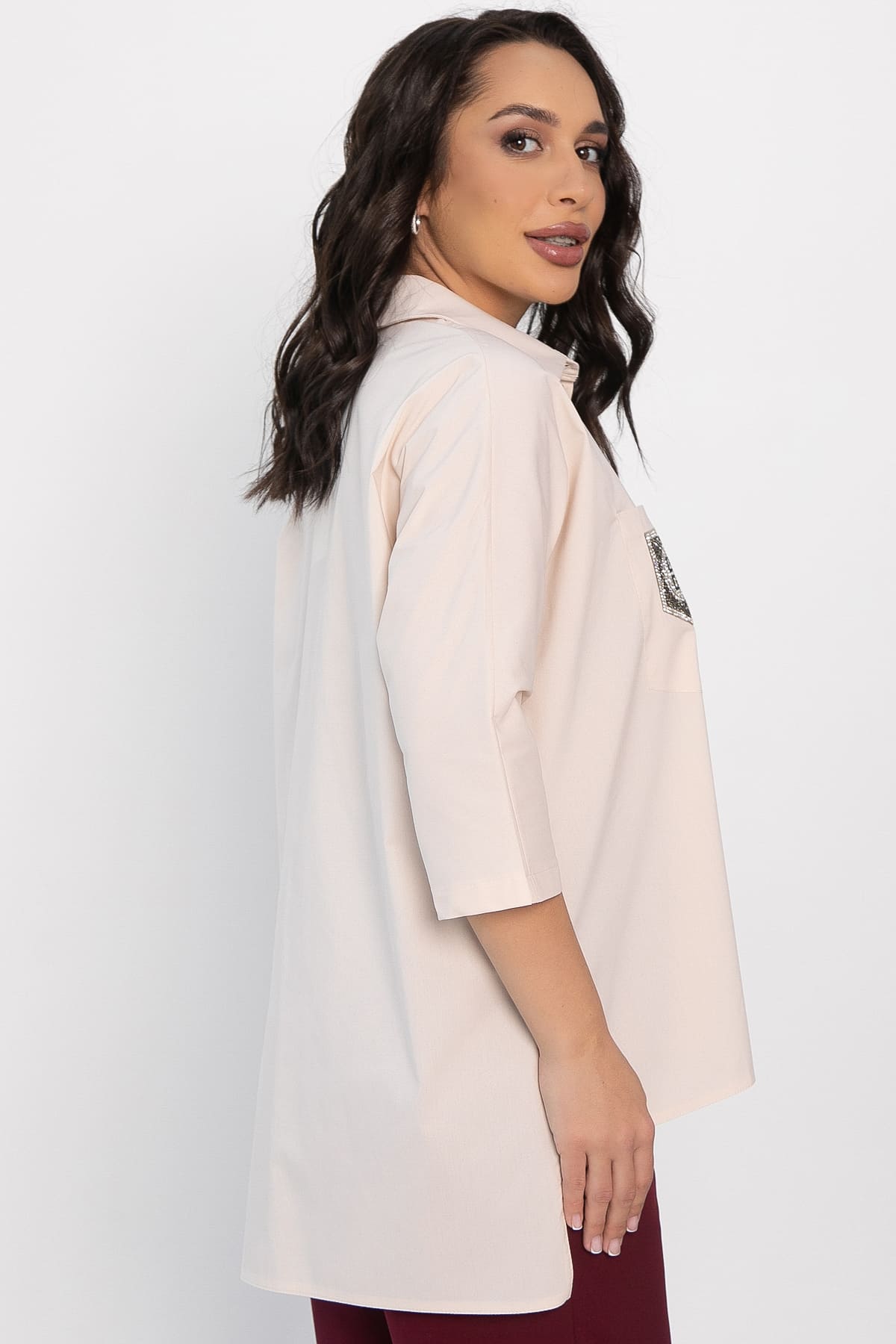 Рубашка с карманами Аристократка (бежевая) Б14357-10М