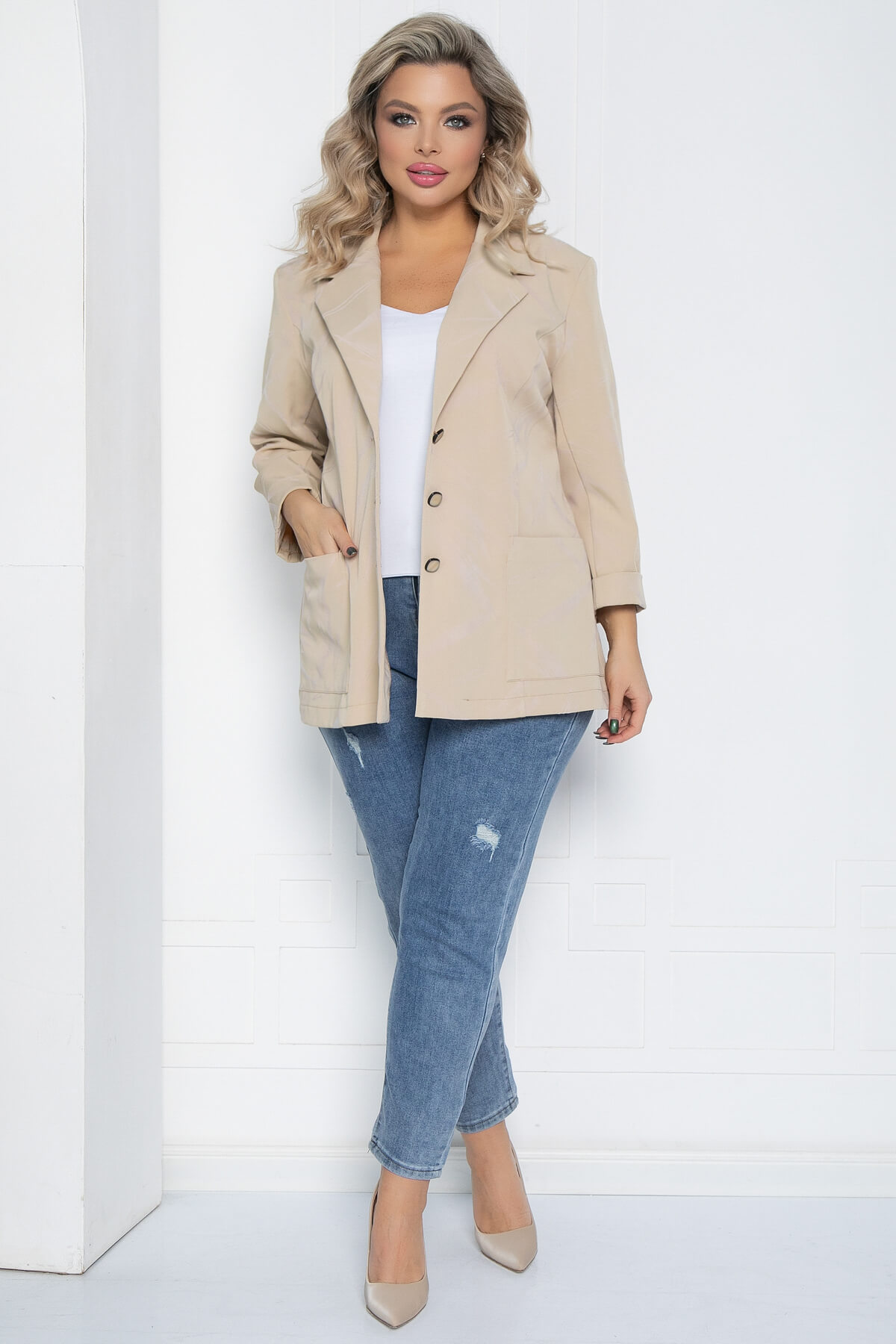 Жакет Зоя (светло-бежевый) Б12523-3