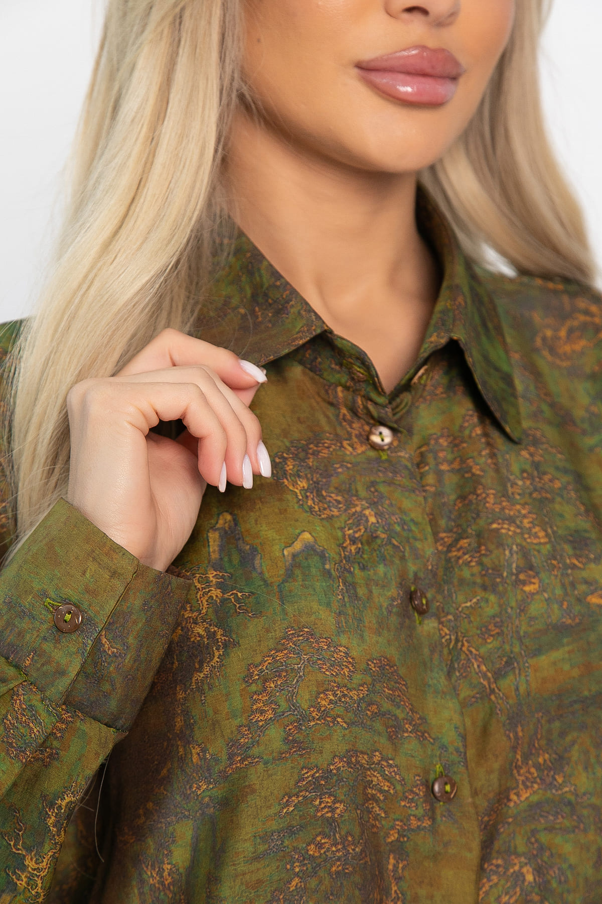 Блуза Тайна очарования (зеленая) Б14434-5М