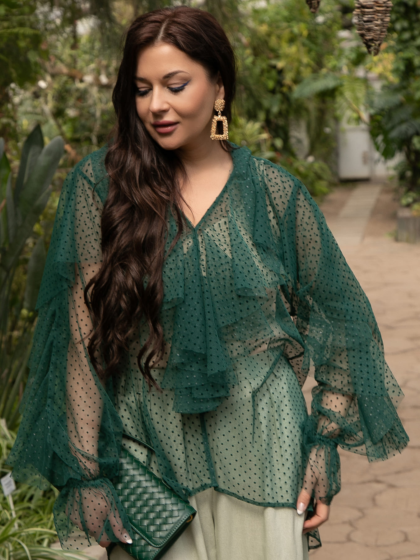 Блуза Диантус (зеленая) Б15548-39М