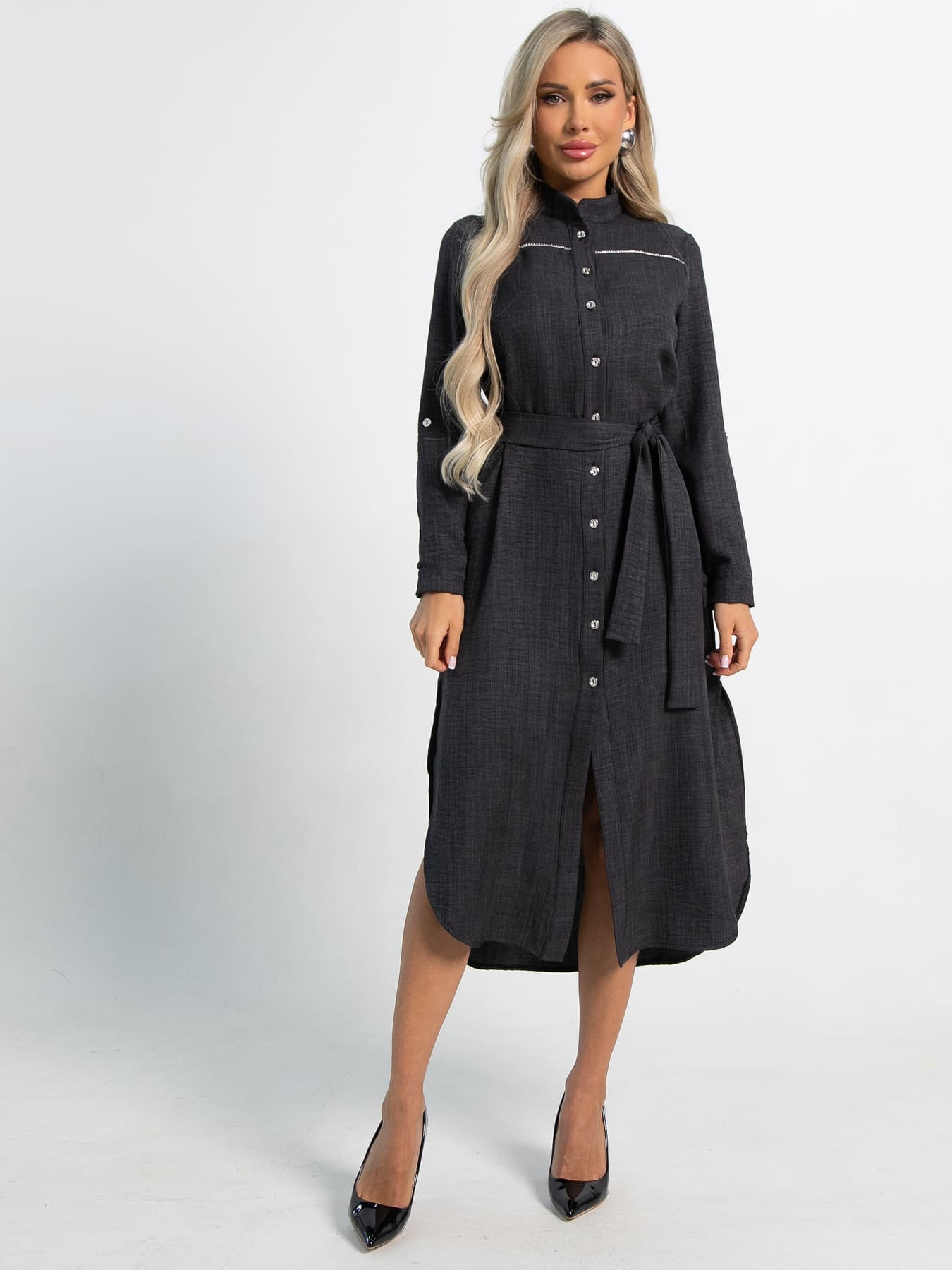 Платье-рубашка Долли (черное) П15482-10М