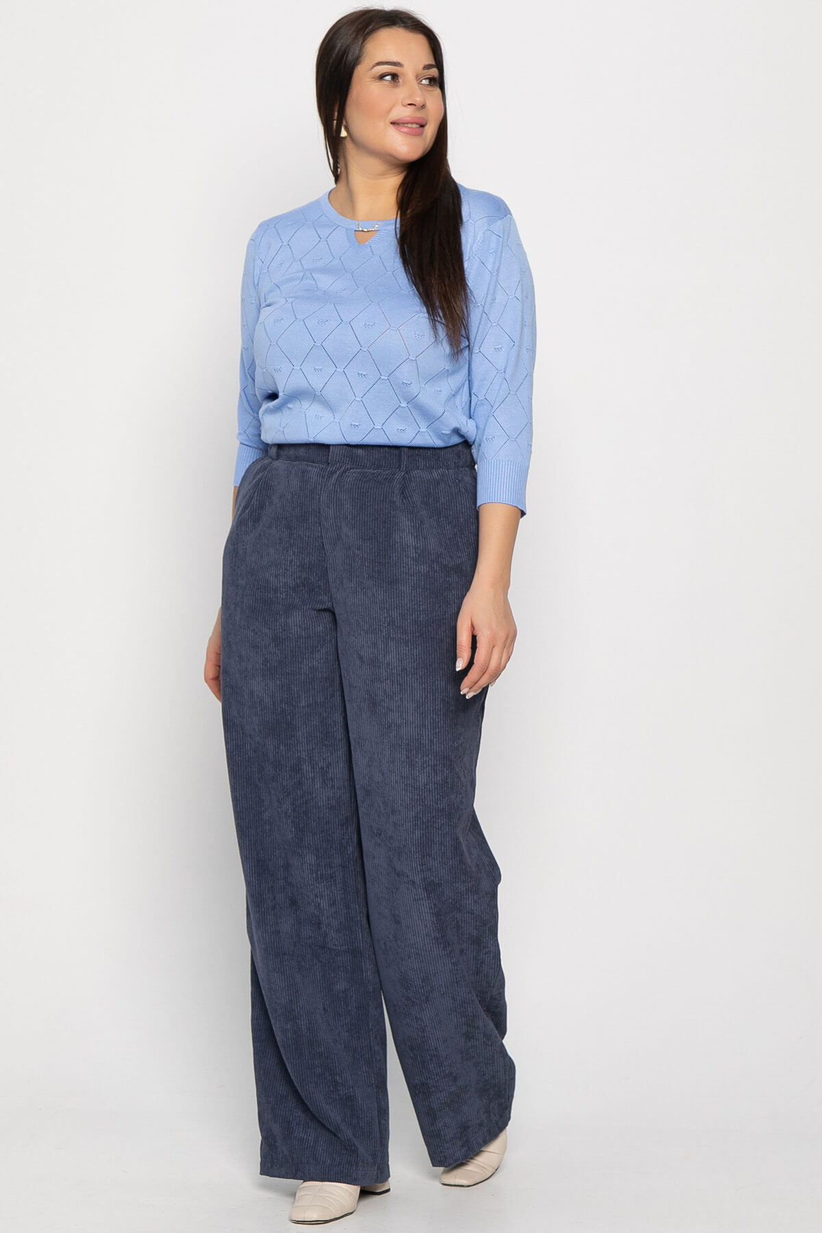 Брюки вельветовые Брауни (синие) Б14901-25М