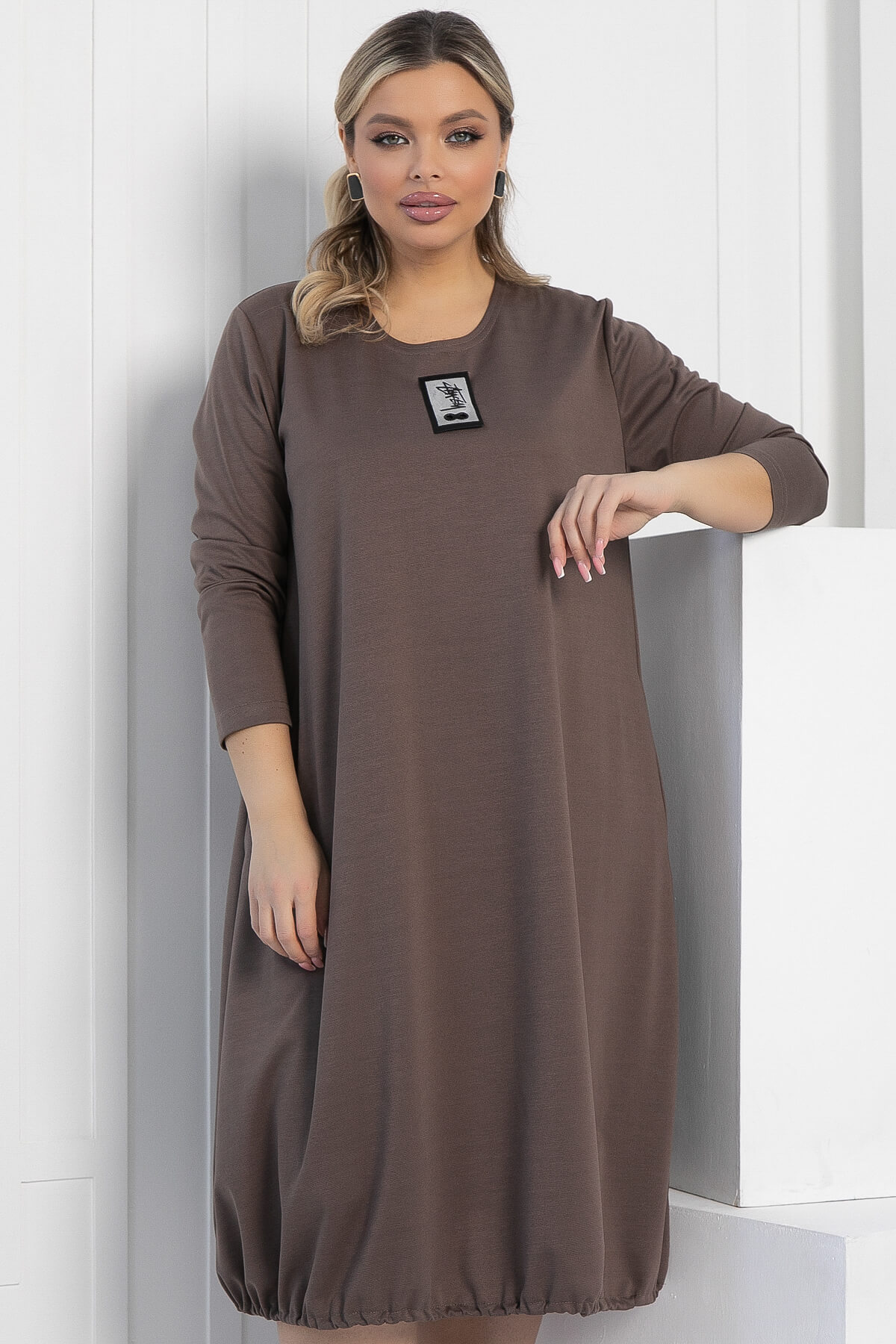 Платье Я жду тебя (кофе) П12313-15