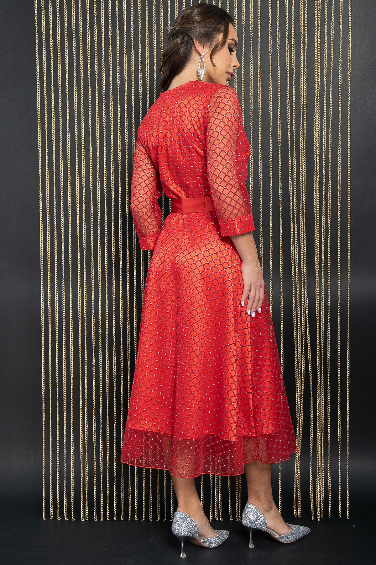 Платье праздничное Северное сияние (красное) П14398-5М