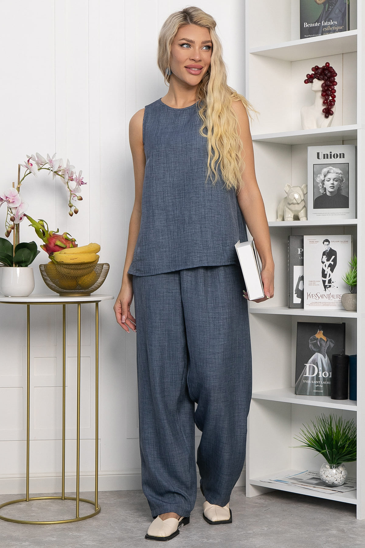 Брюки Роклетт (синие) Б13851-10М