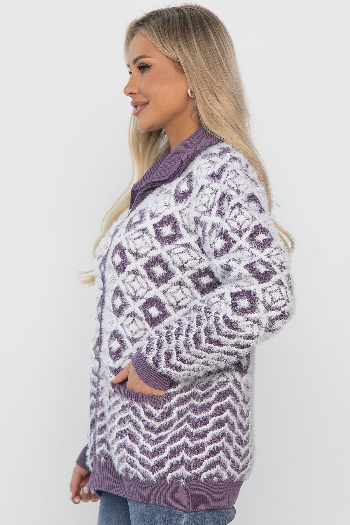 Свитер на молнии Сканди НЬЮ (сиреневый) Б14401-20М