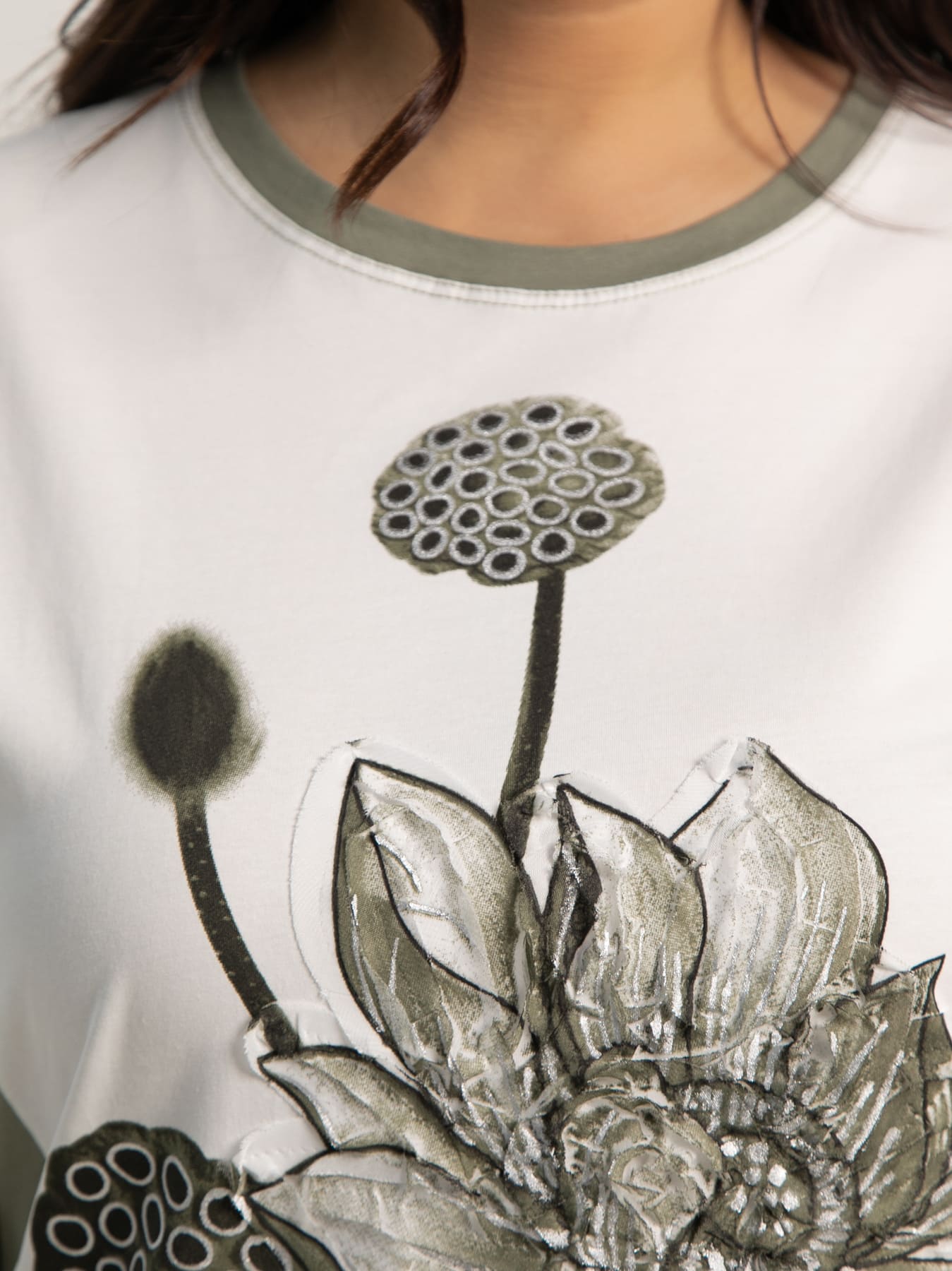 Блуза Нимфея (бело-зеленая) Б15610-18М