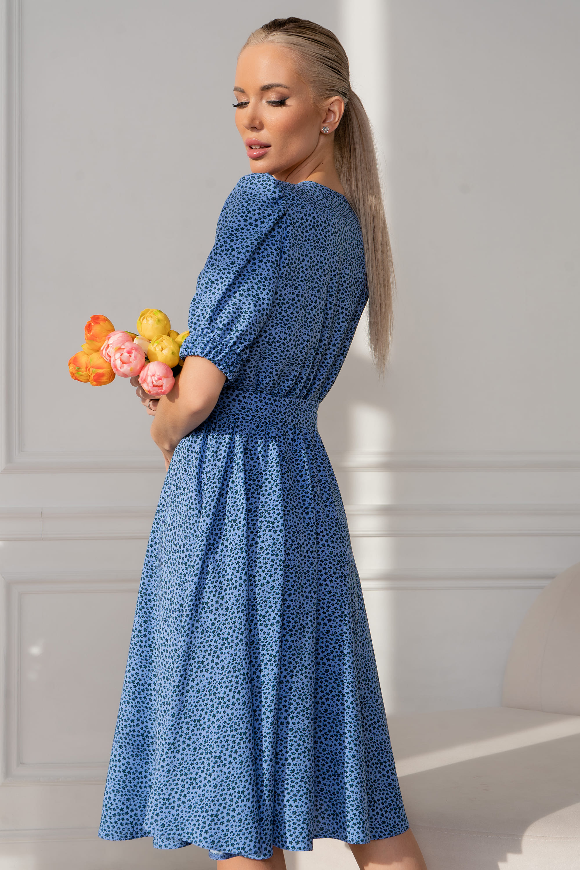 Платье Лагуна (голубое) П13443-45М