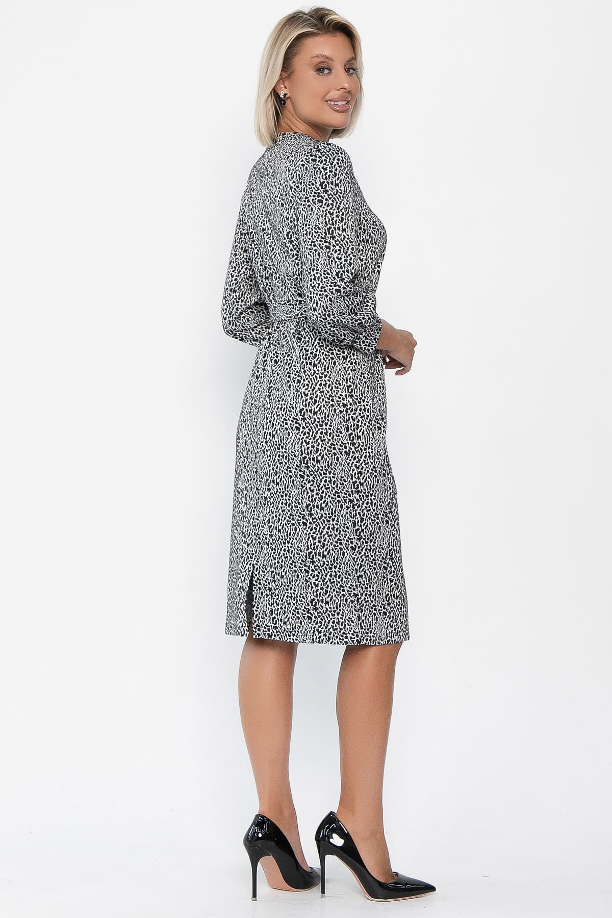 Платье Феличита (черное/лео) П14034-19М