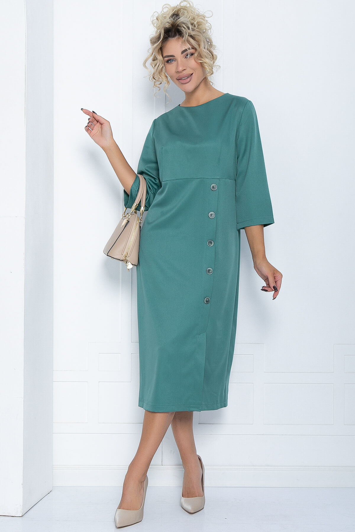 Платье Мэгги (зеленое) П12134