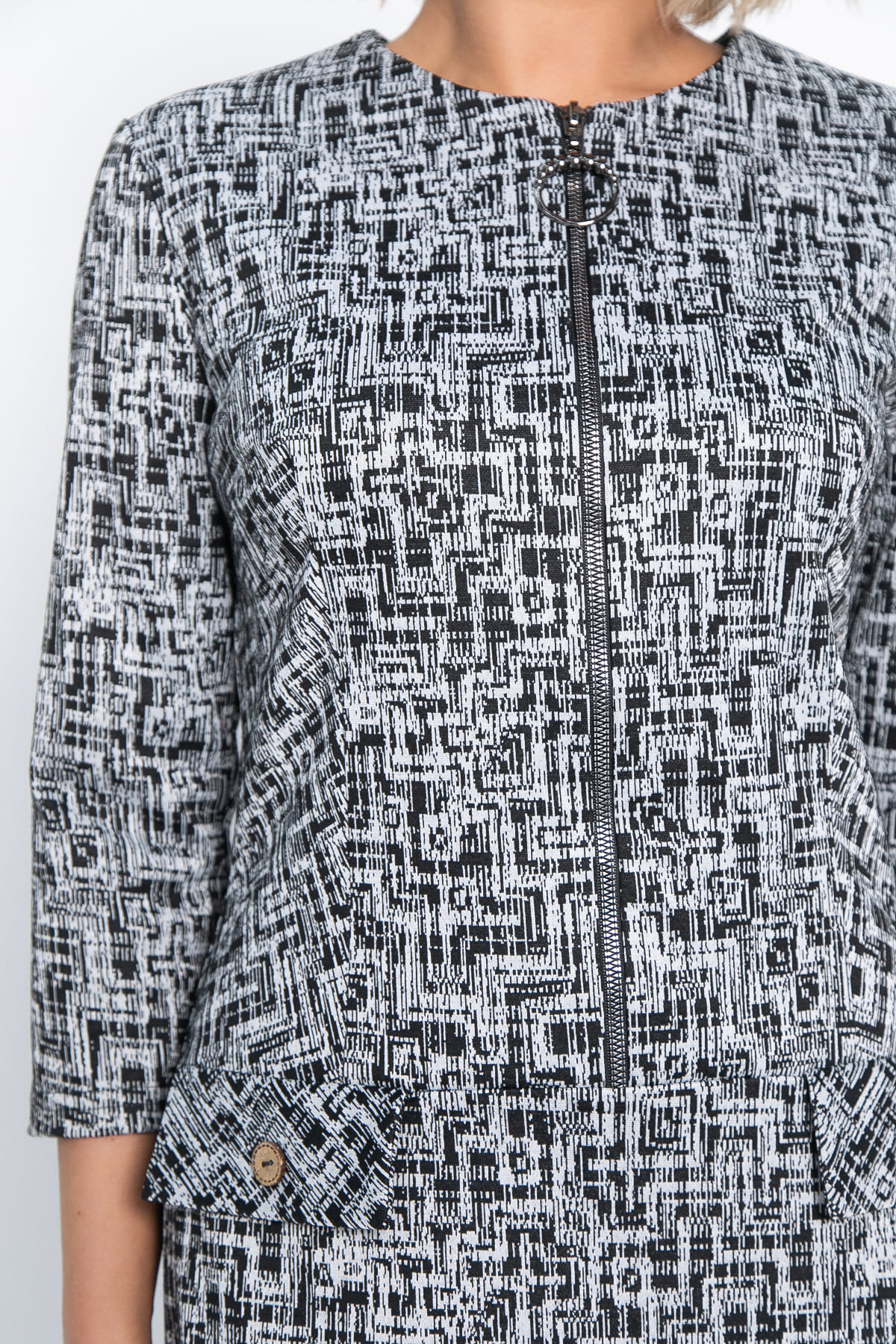 Платье Леди Мэри (черно-белое) П15047-19М