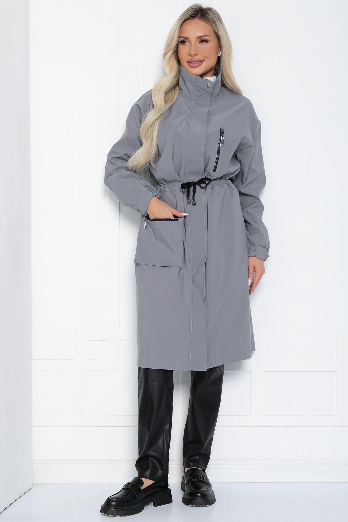 Плащ Весна близко (серый) Б12486-7