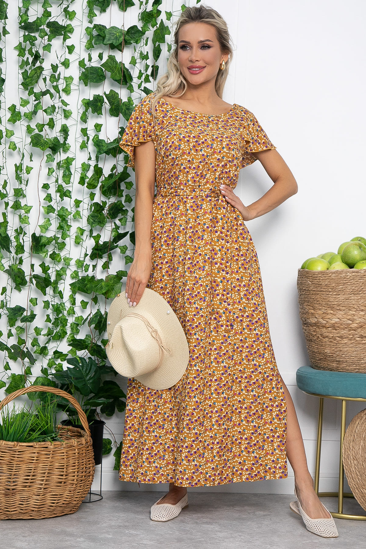 Платье Вечер свиданий (горчица) П13584-16М