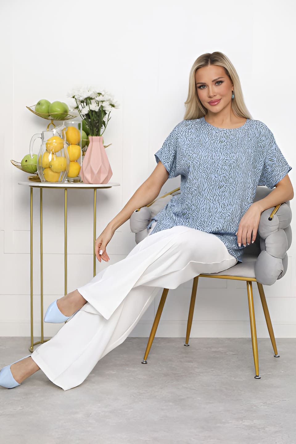 Блуза Кармен (голубая) Б13724-30М