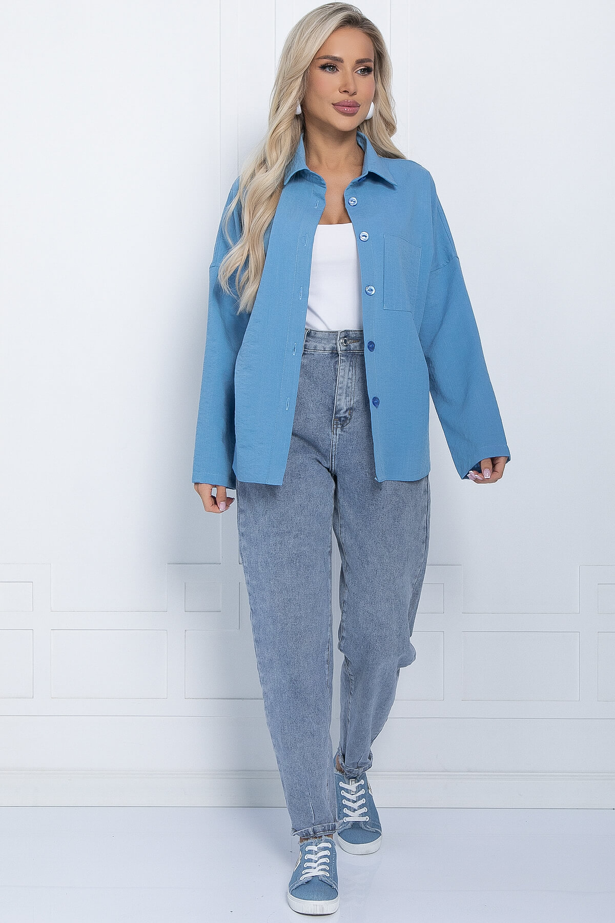 Рубашка Оксфорд (голубая) Б11253