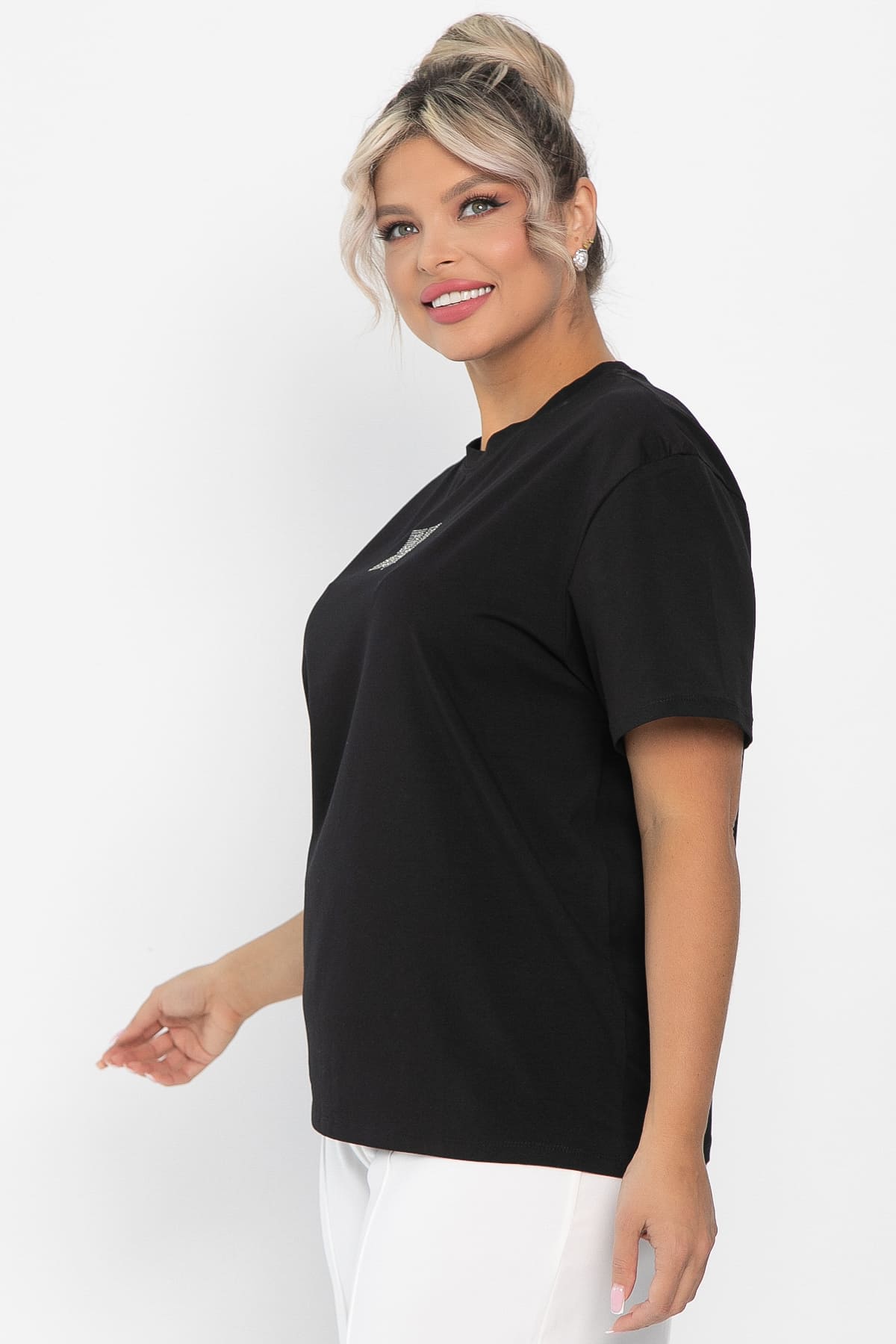 Футболка Аника (черная/коты) Б13494-20М